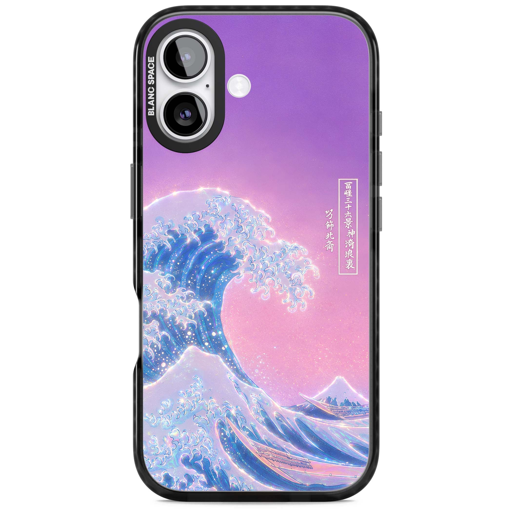 The Great Opal Wave Japanese iPhone case featuring Hokusai's great wave in iridescent pastels with lilac sky and Mou | Clear Impact case for iPhone 17
