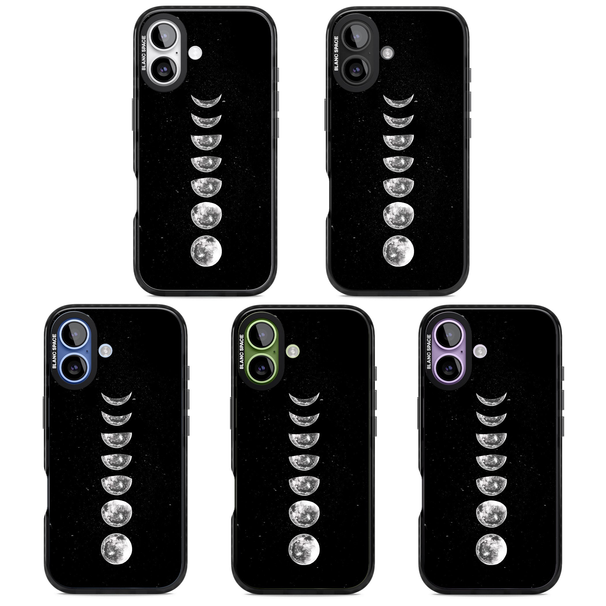 Light Watercolour Moons iPhone 17 Impact Black Phone Case APT Impact Protection