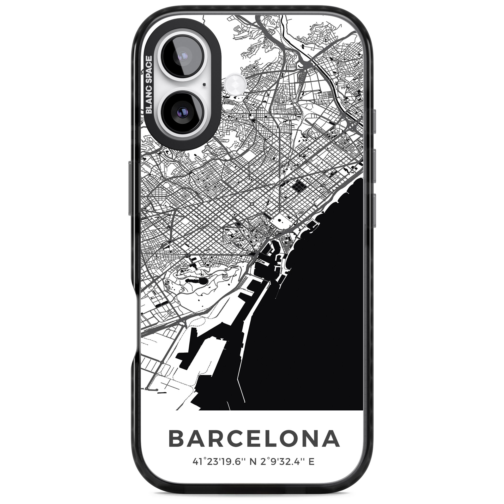 Barcelona Map iPhone 17 Impact Black Phone Case