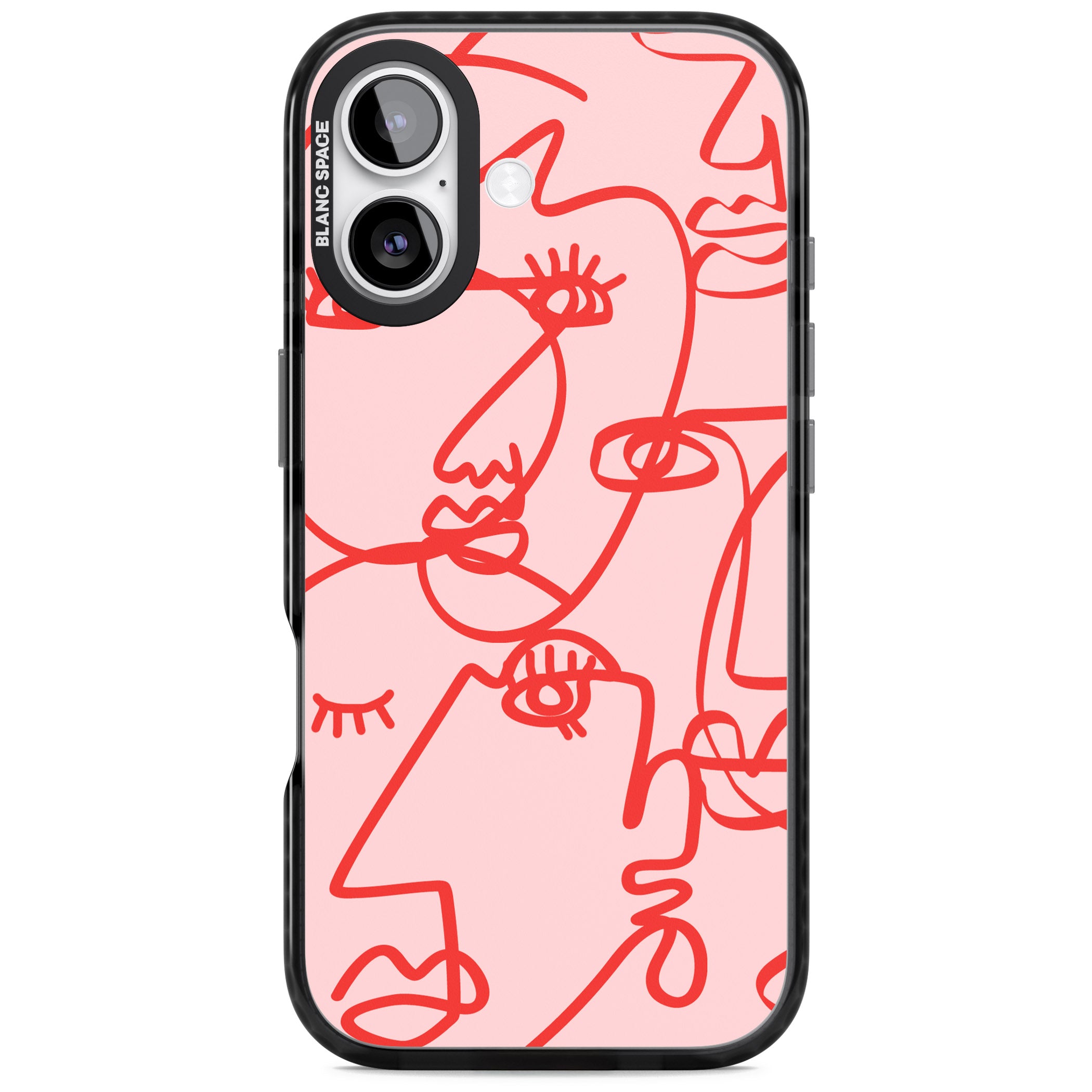 Red Line Art iPhone 17 Impact Black Phone Case