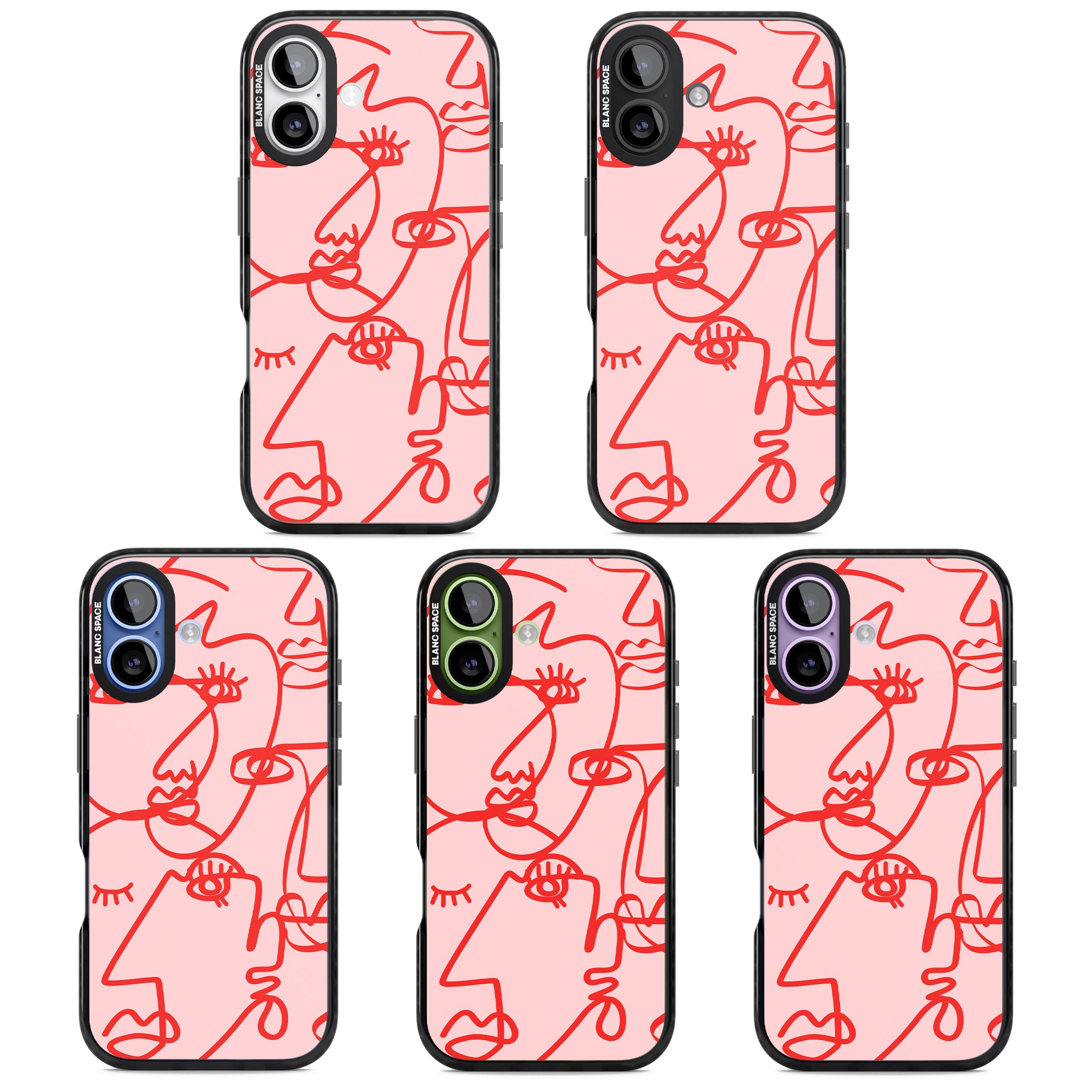Red Line Art iPhone 17 Impact Black Phone Case APT Impact Protection