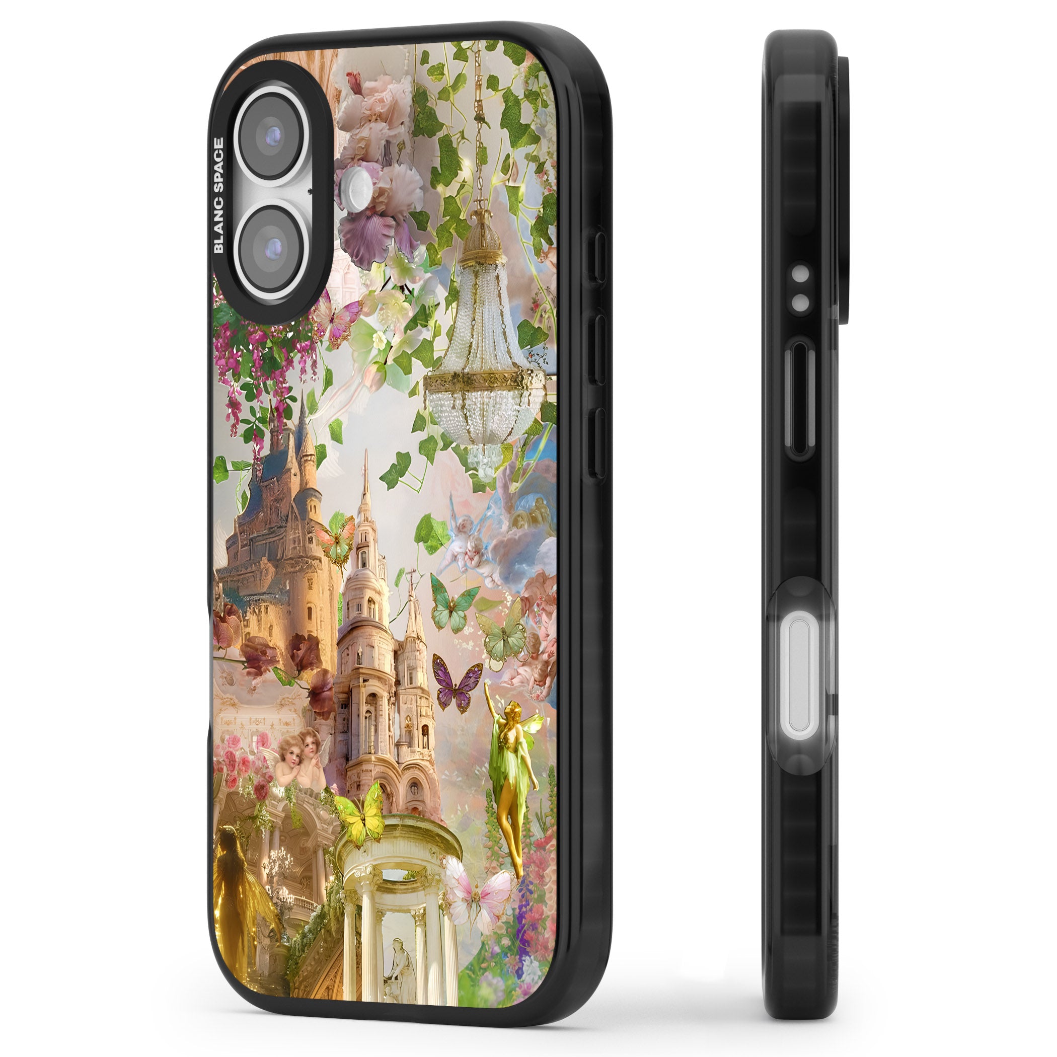 Fairies & Castles Collage iPhone 17 Impact Black Phone Case Side Profile