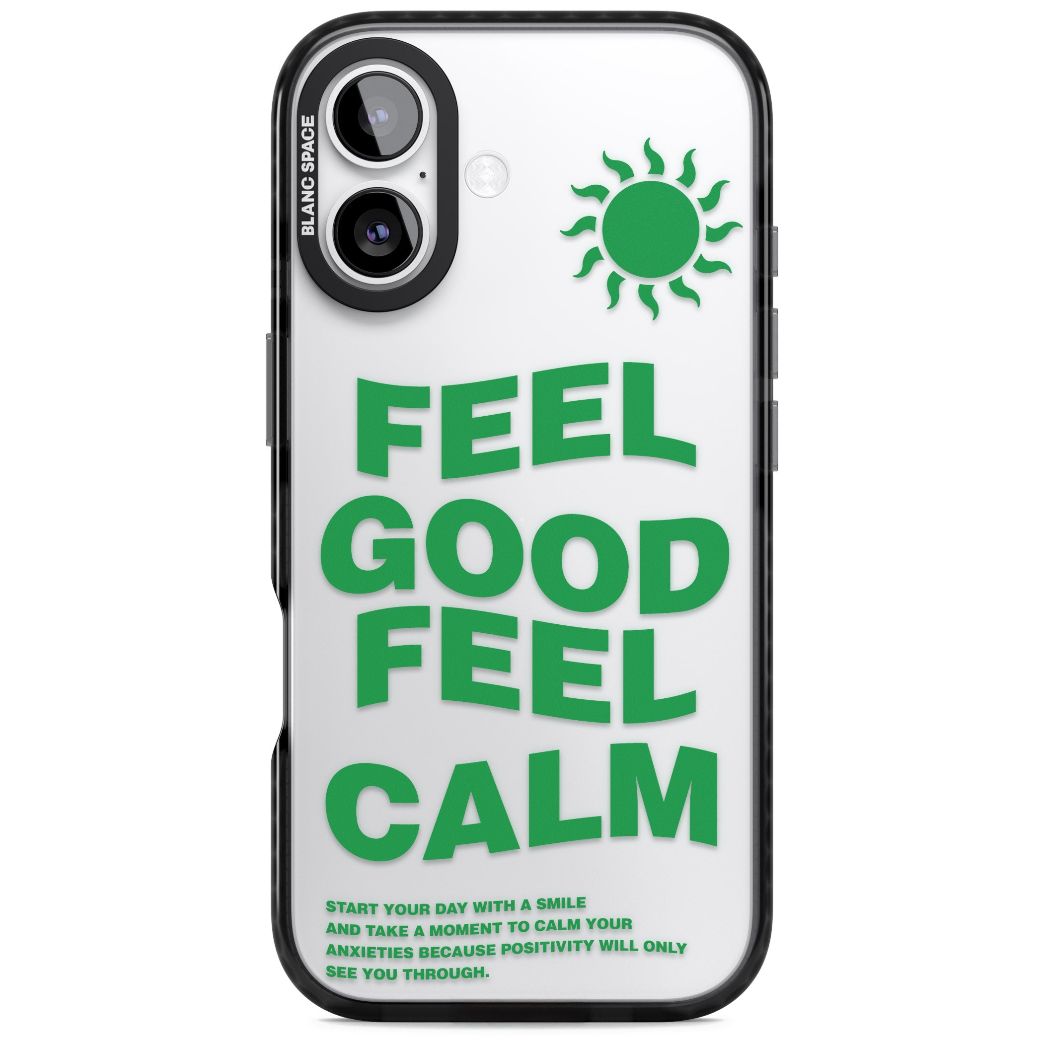 Feel Good Feel Calm (Green) iPhone 17 Impact Black Phone Case