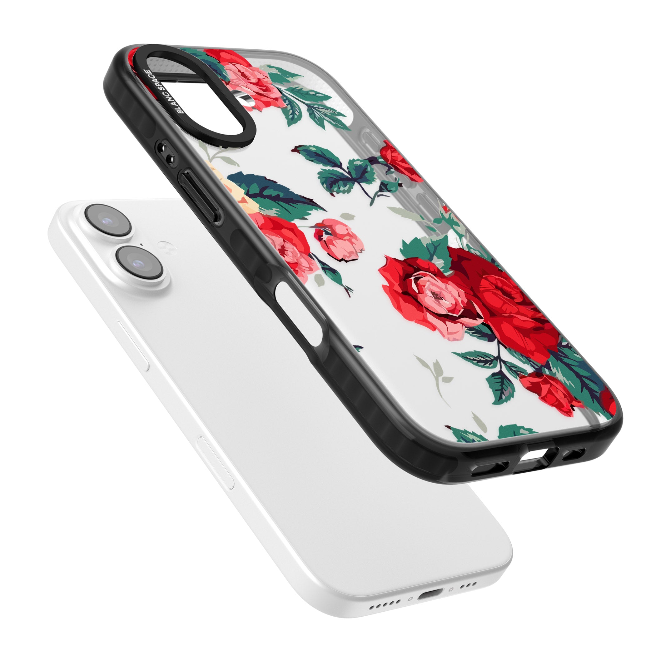 Rose Pattern iPhone 17 Impact Black Phone Case Colours