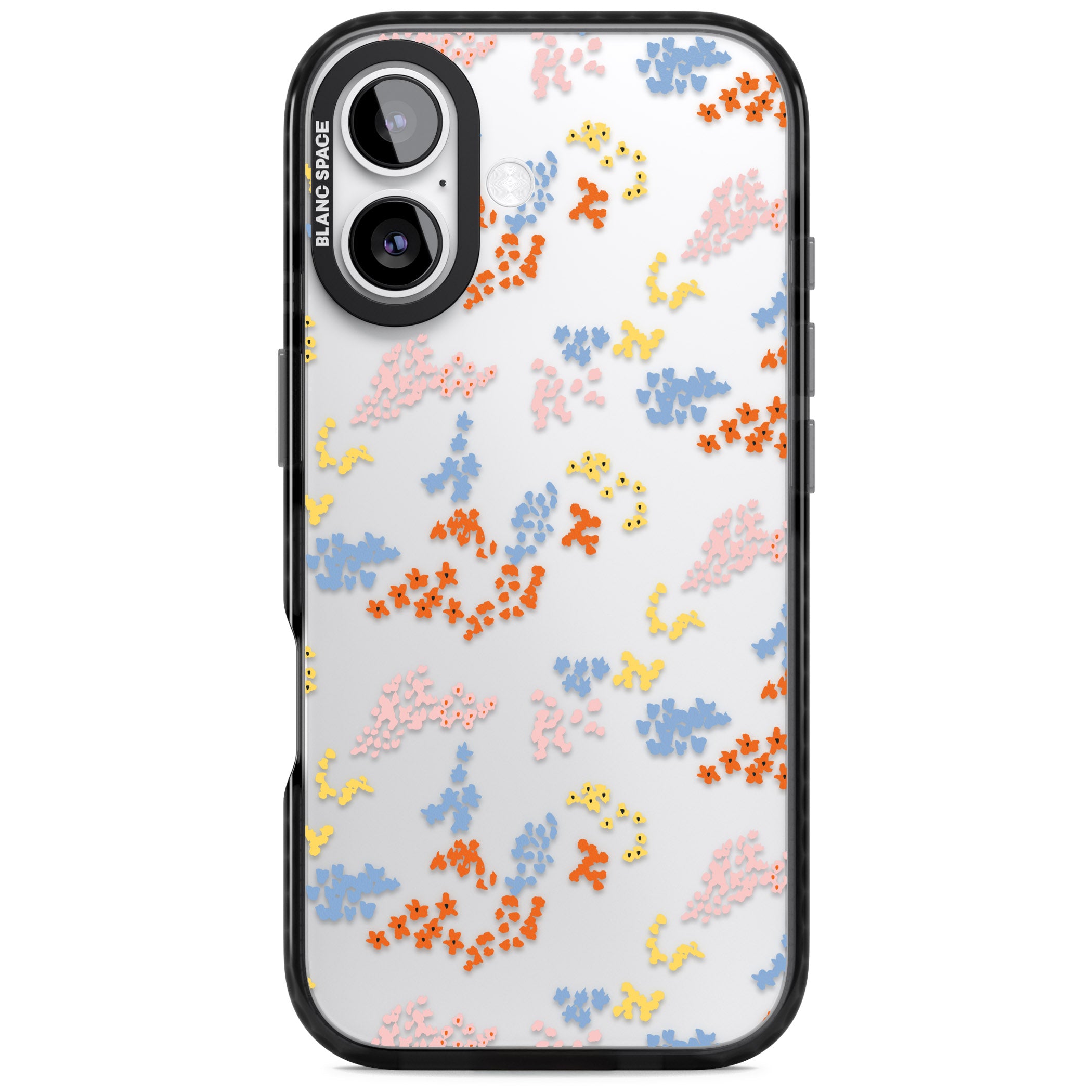 Floral Confetti: Transparent Delight iPhone 17 Impact Black Phone Case
