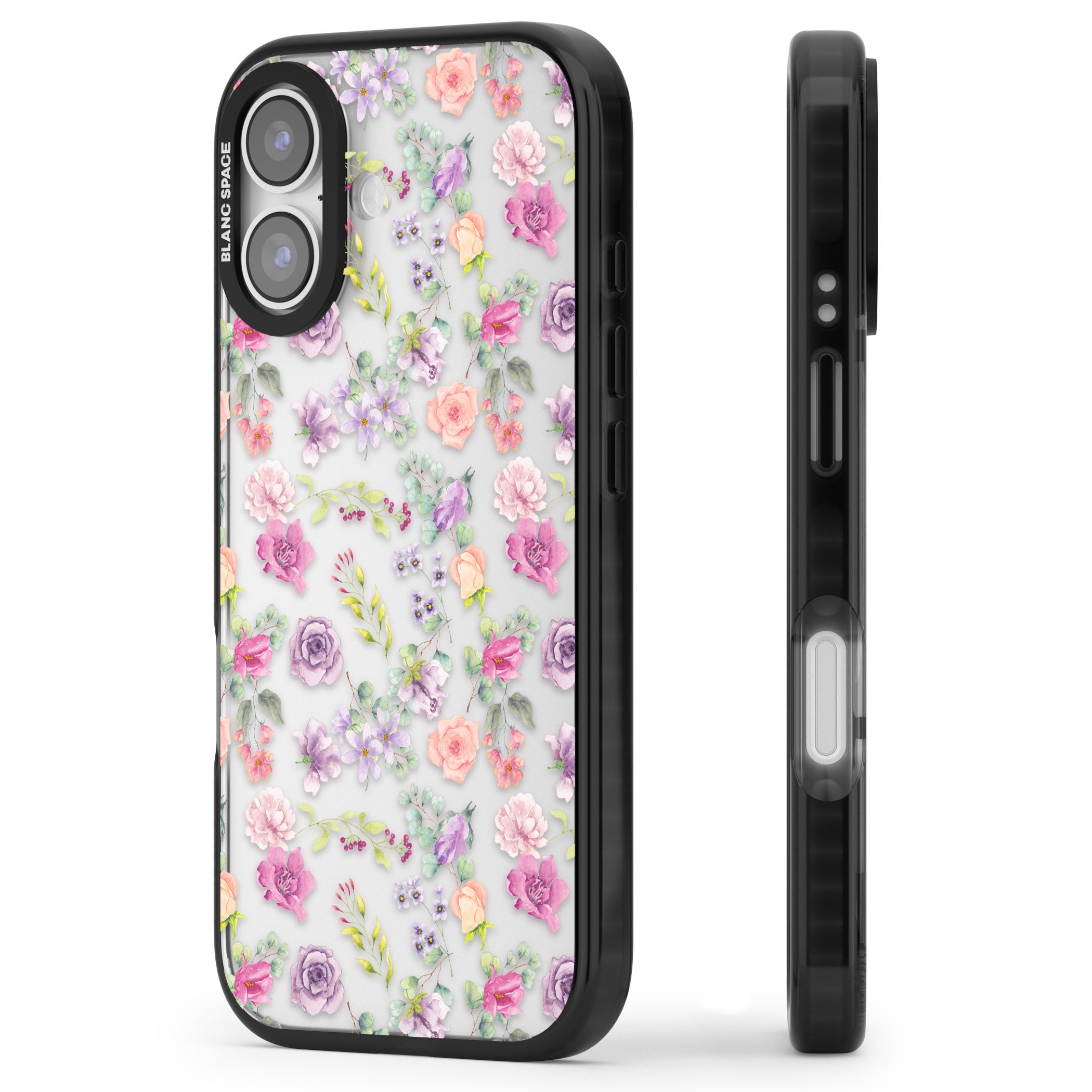 Sunday Flowers iPhone 17 Impact Black Phone Case Side Profile