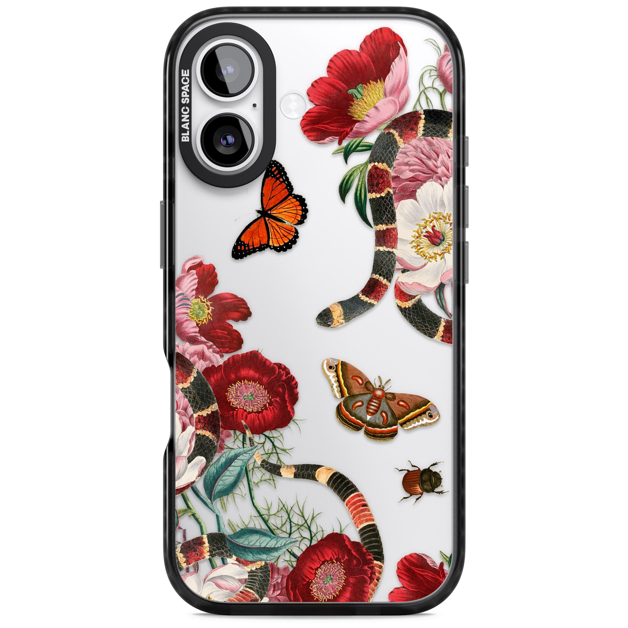Botanical Snake iPhone 17 Impact Black Phone Case