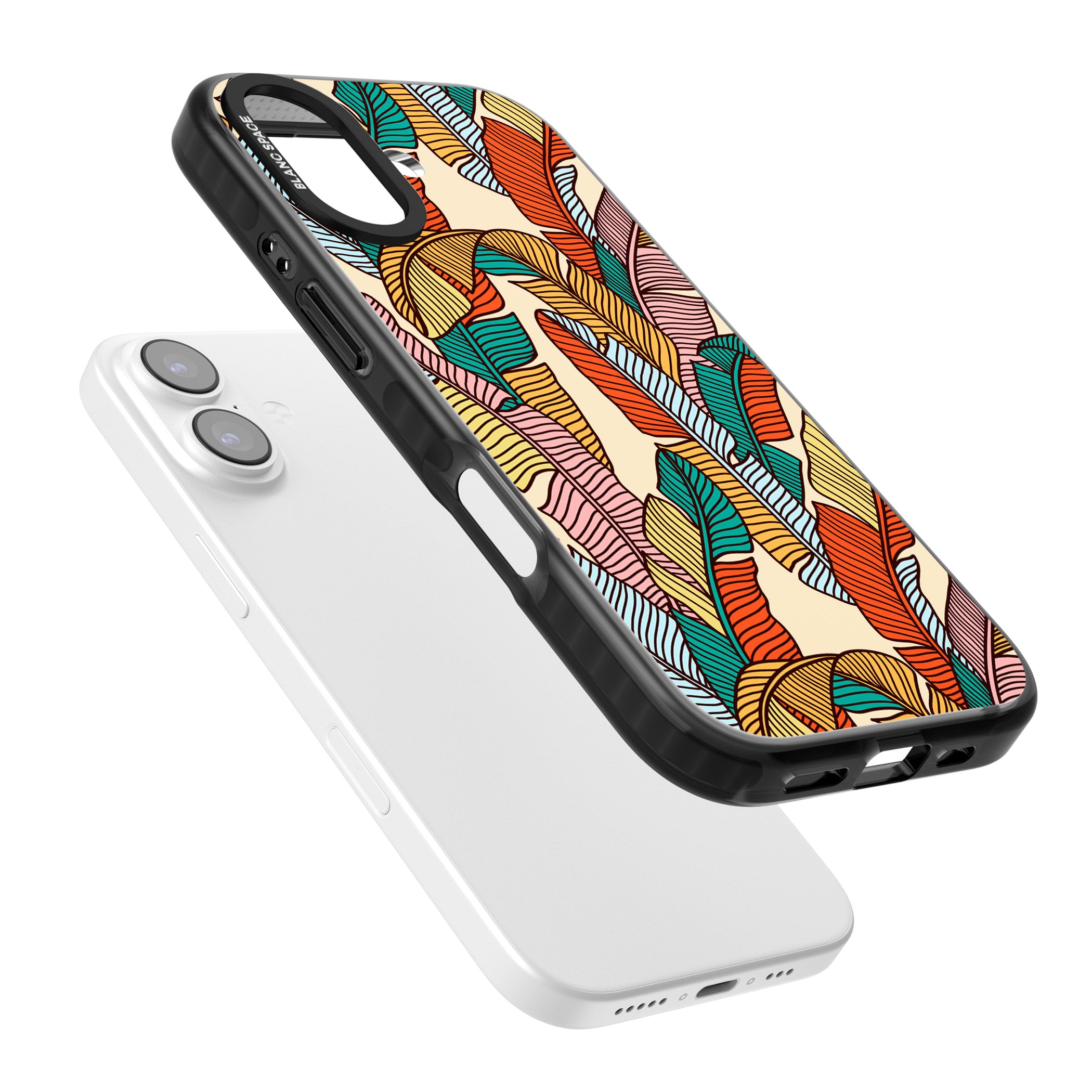 Pastel Palm Leaves iPhone 17 Impact Black Phone Case Colours