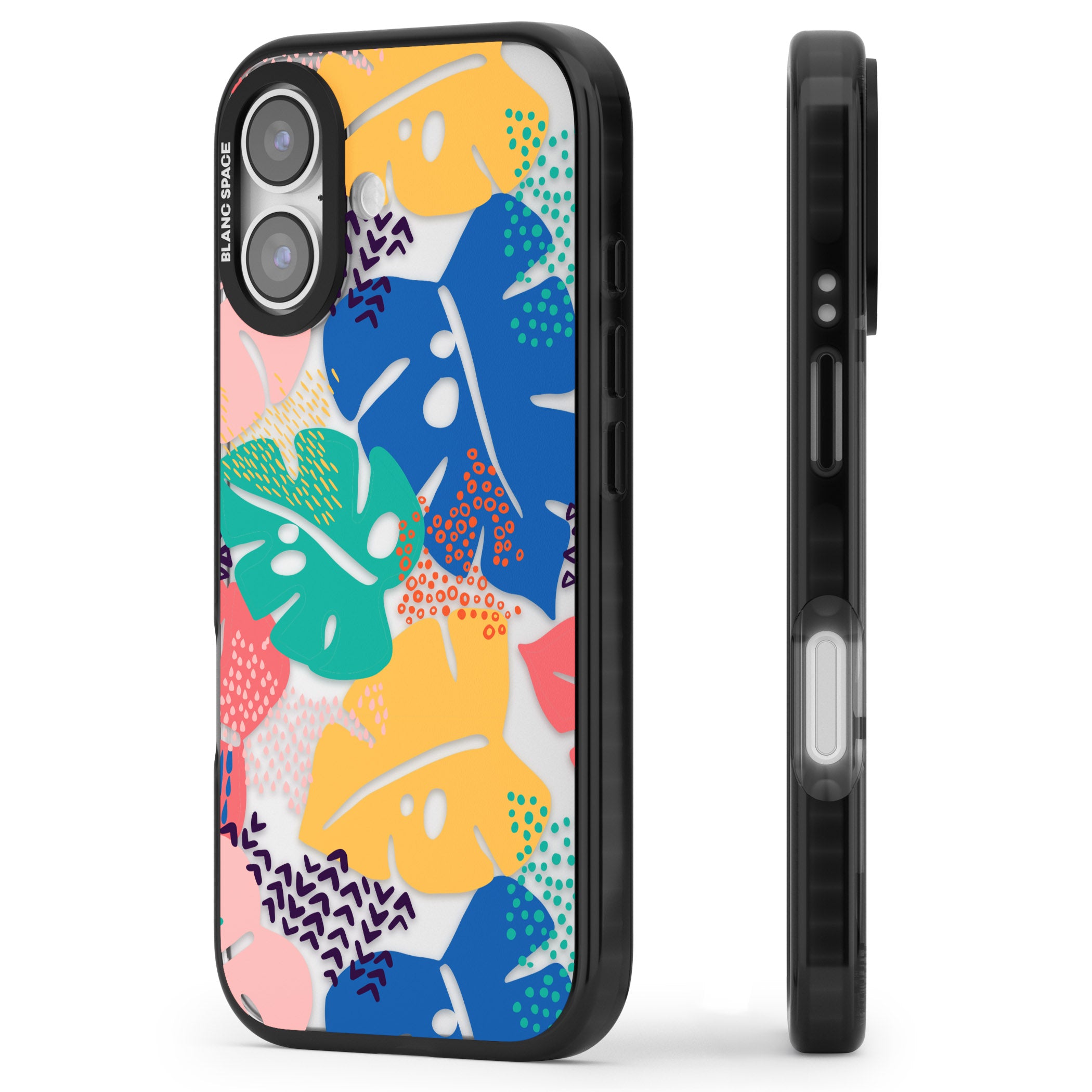 Vibrant Leaves iPhone 17 Impact Black Phone Case Side Profile