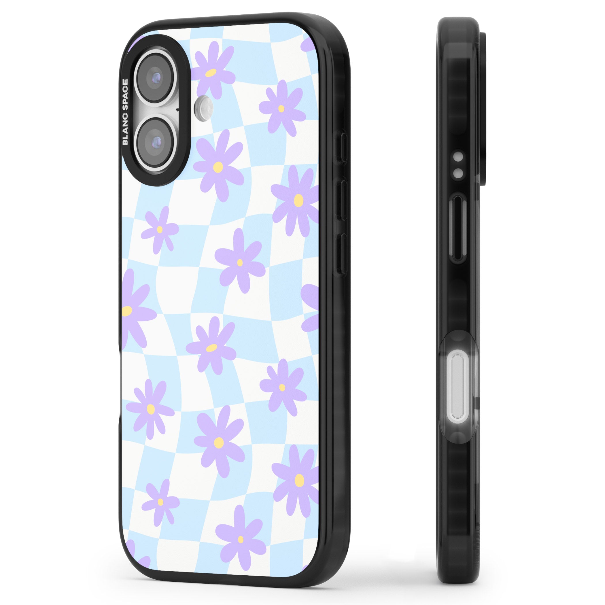 Serene Skies & Flowers iPhone 17 Impact Black Phone Case Side Profile