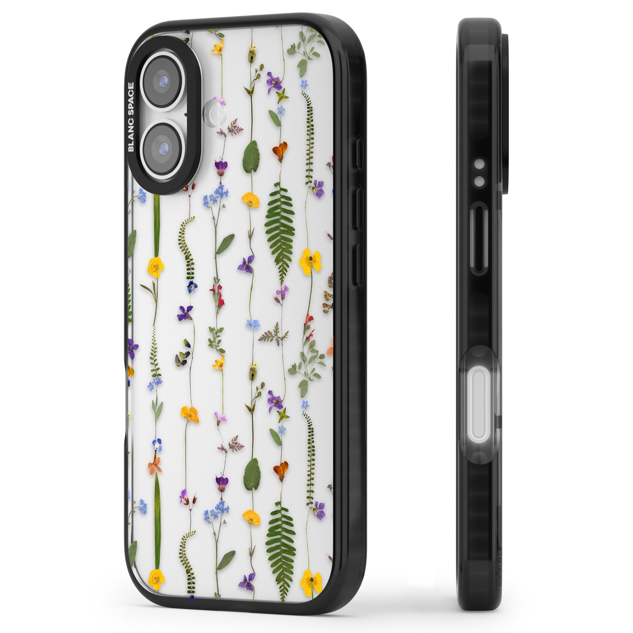 Wildflower Chain iPhone 17 Impact Black Phone Case Side Profile