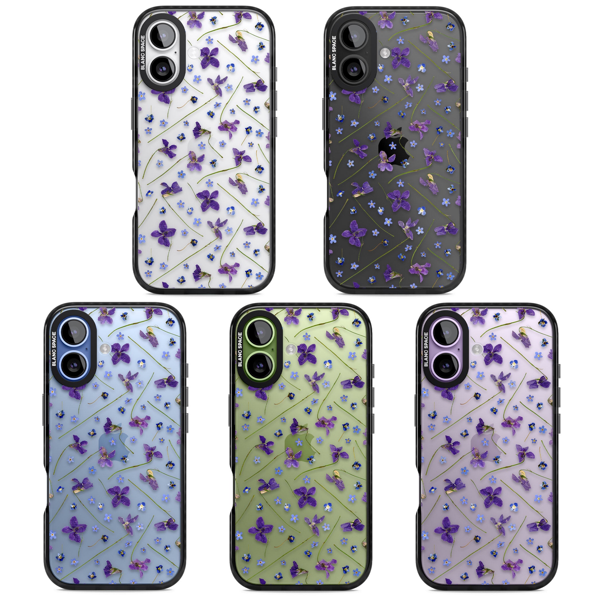 Pressed Violet Flower iPhone 17 Impact Black Phone Case APT Impact Protection