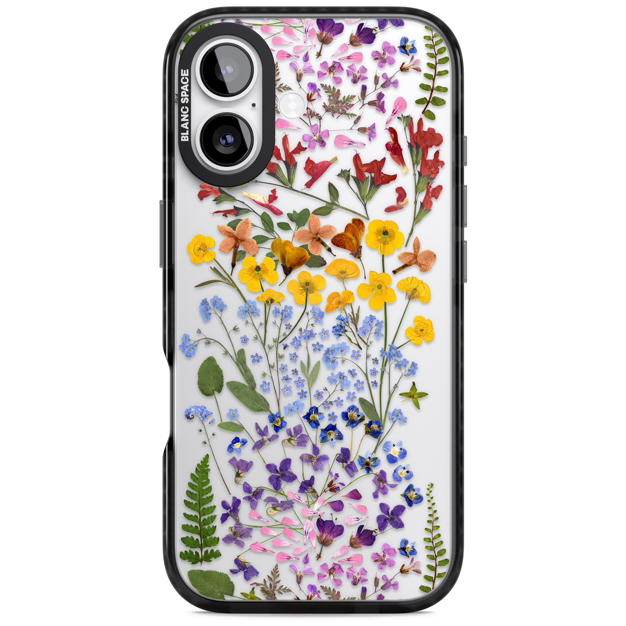 Pressed Wildflower Stripe iPhone 17 Impact Black Phone Case