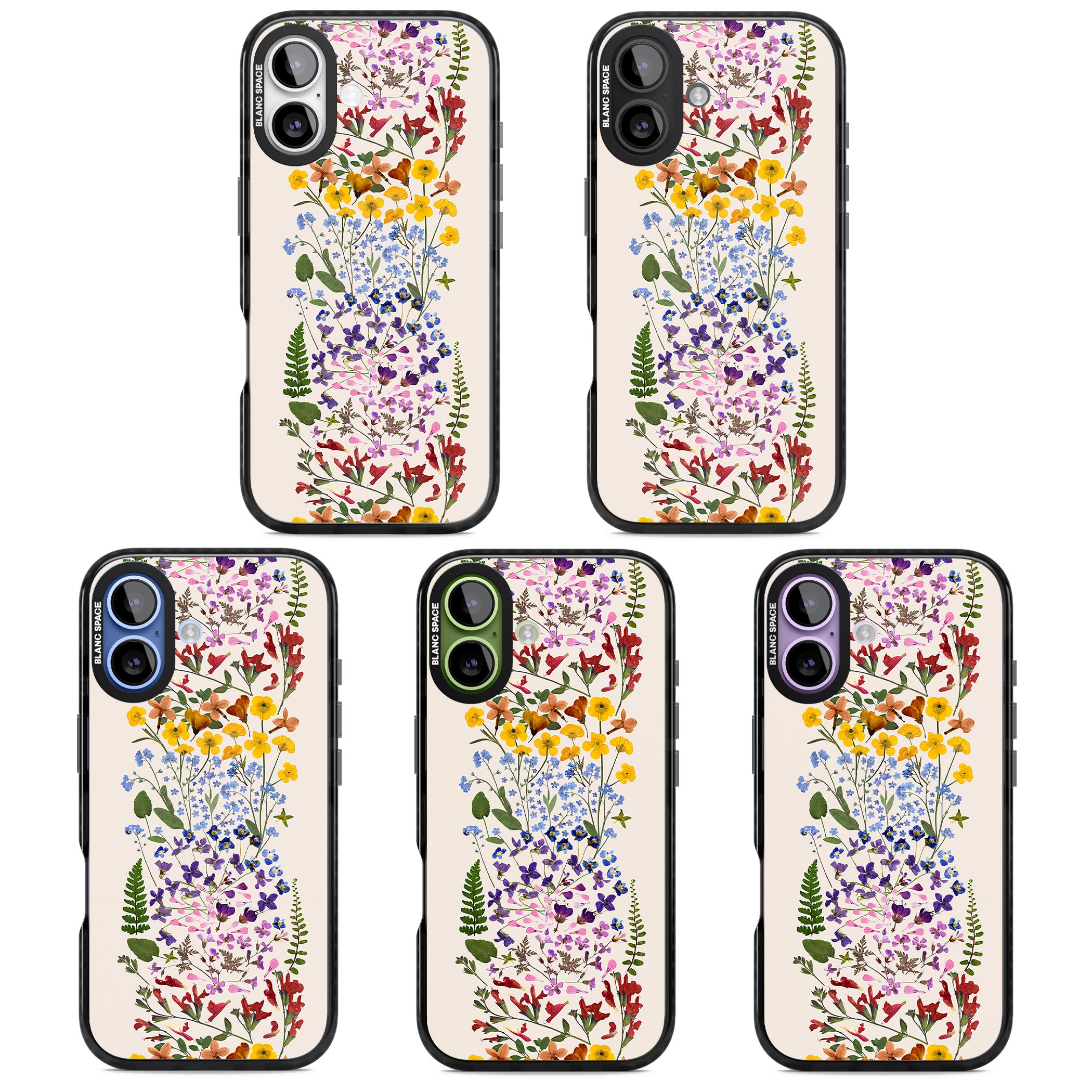 Cream Wildflower iPhone 17 Impact Black Phone Case APT Impact Protection