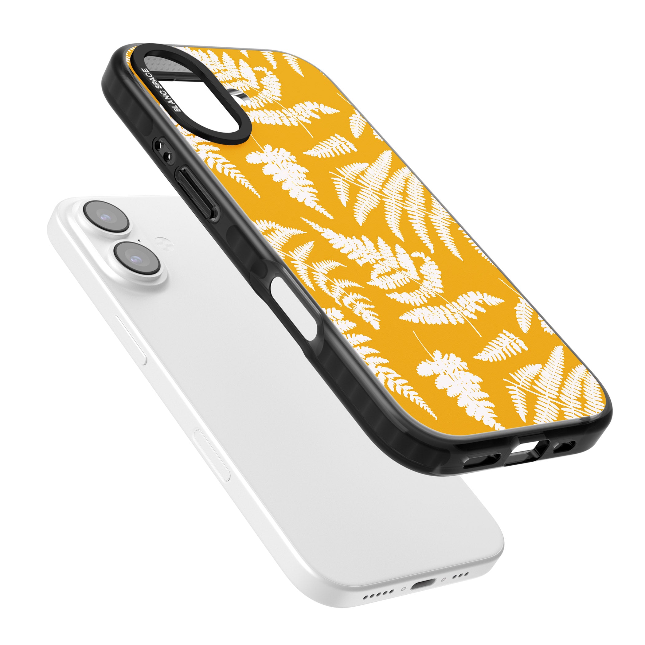 Fern Pattern On Yellow iPhone 17 Impact Black Phone Case Colours
