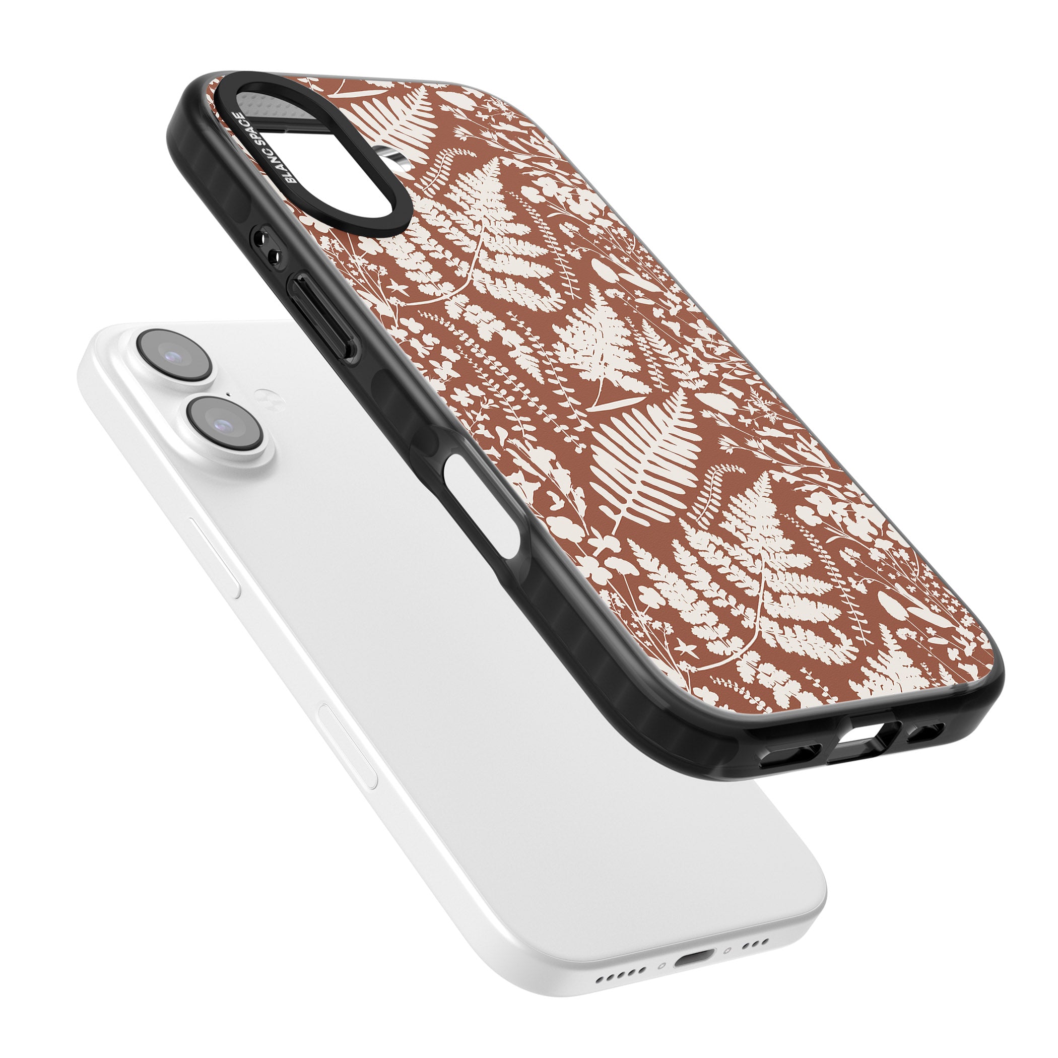 Wildflowers And Ferns On Terracotta iPhone 17 Impact Black Phone Case Colours