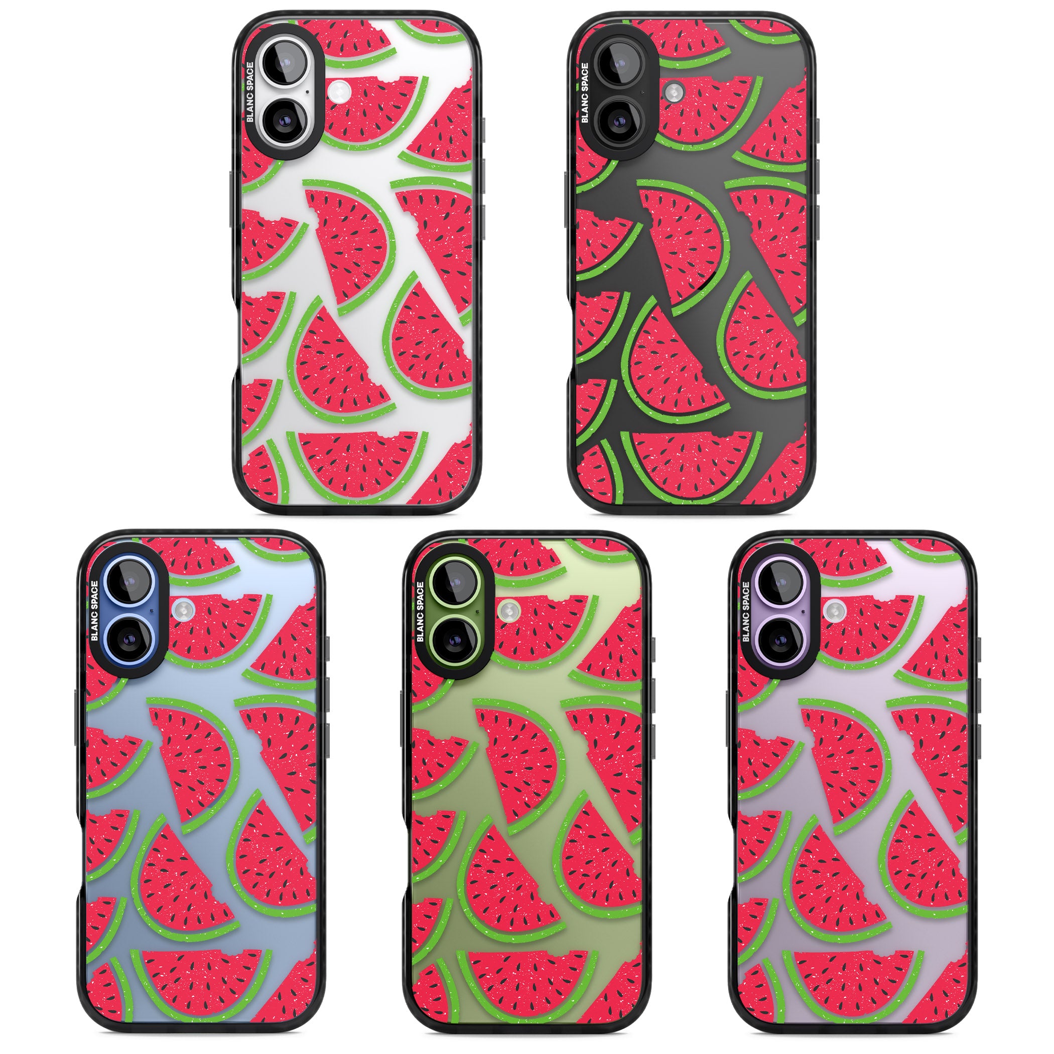 Watermelon Pattern iPhone 17 Impact Black Phone Case APT Impact Protection