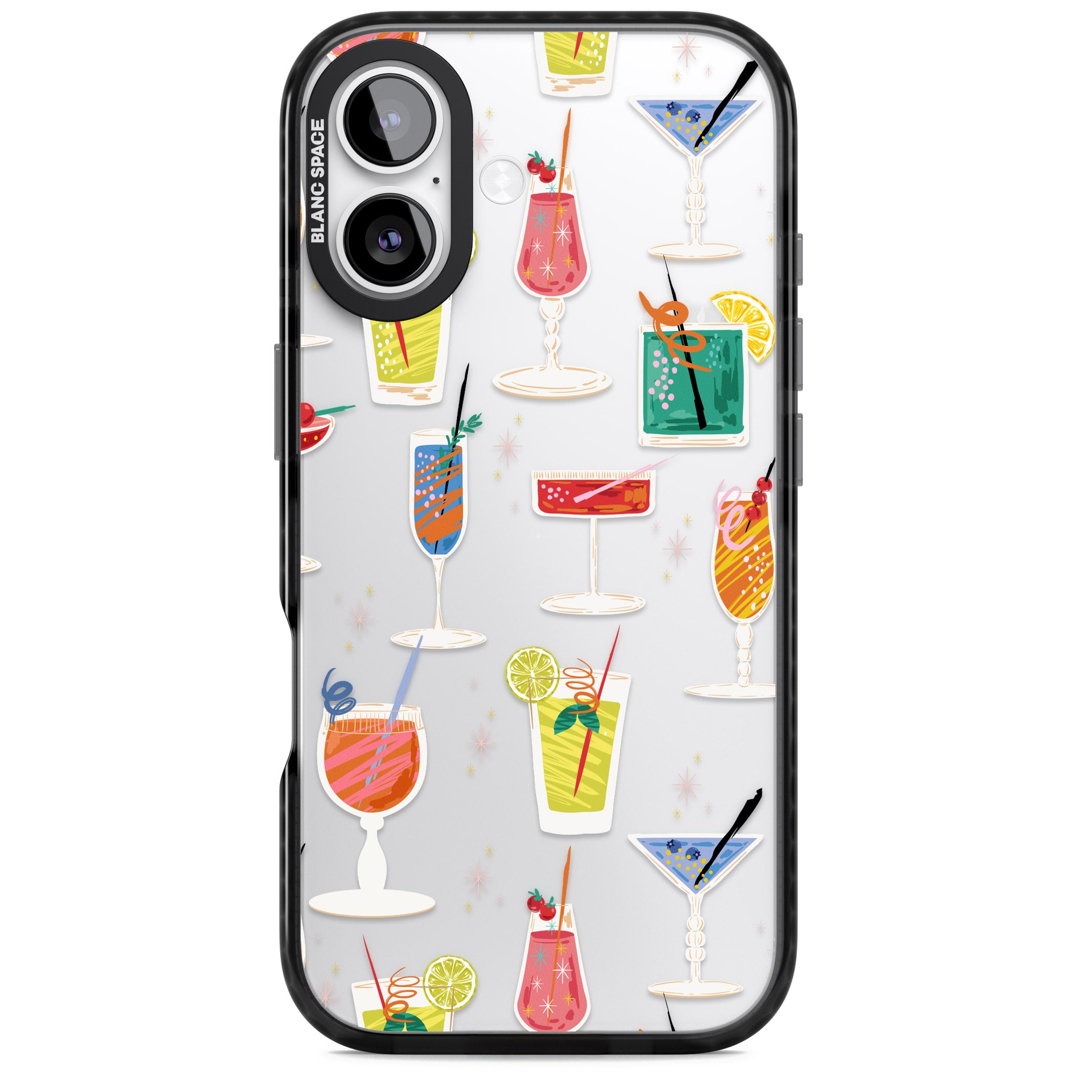 Retro Cocktails iPhone 17 Impact Black Phone Case