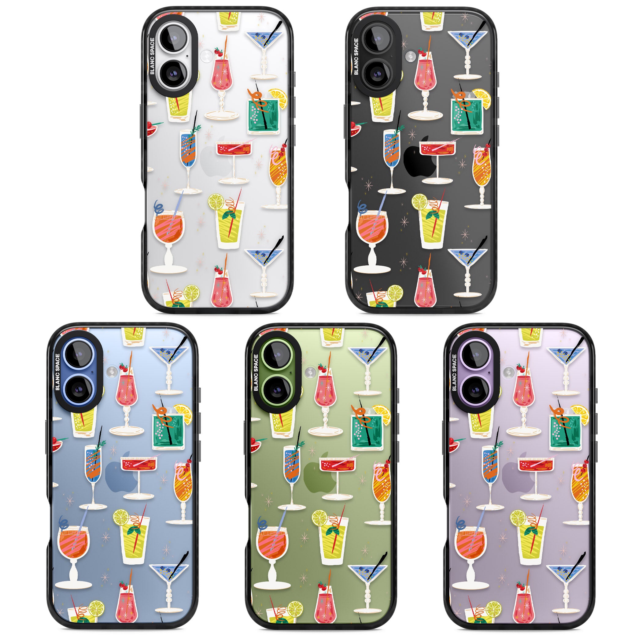 Retro Cocktails iPhone 17 Impact Black Phone Case APT Impact Protection