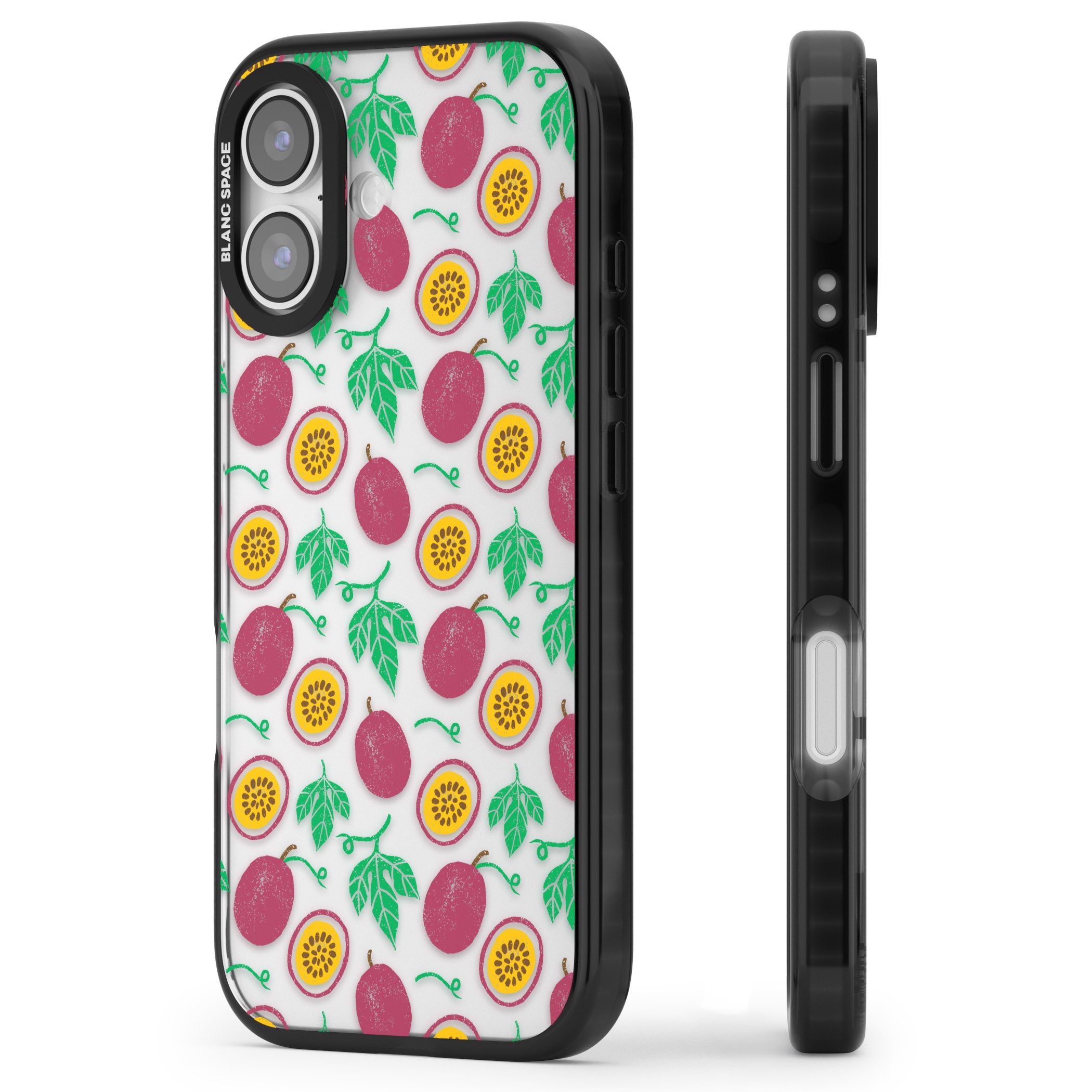 Passion Fruit Paradise iPhone 17 Impact Black Phone Case Side Profile