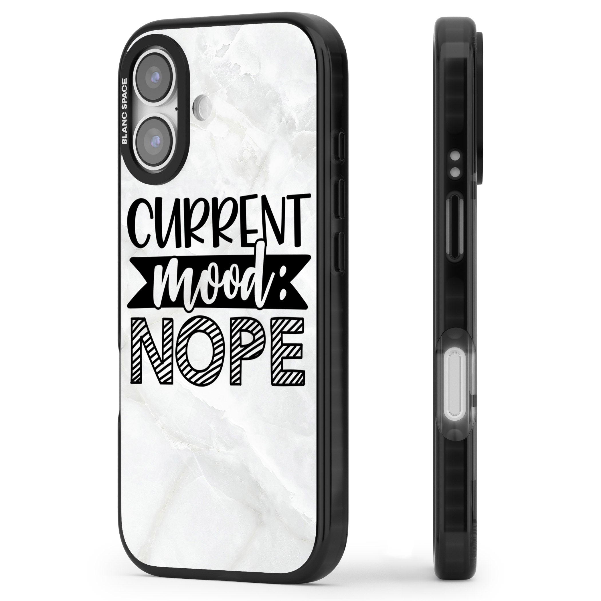 Current Mood Nope iPhone 17 Impact Black Phone Case Side Profile