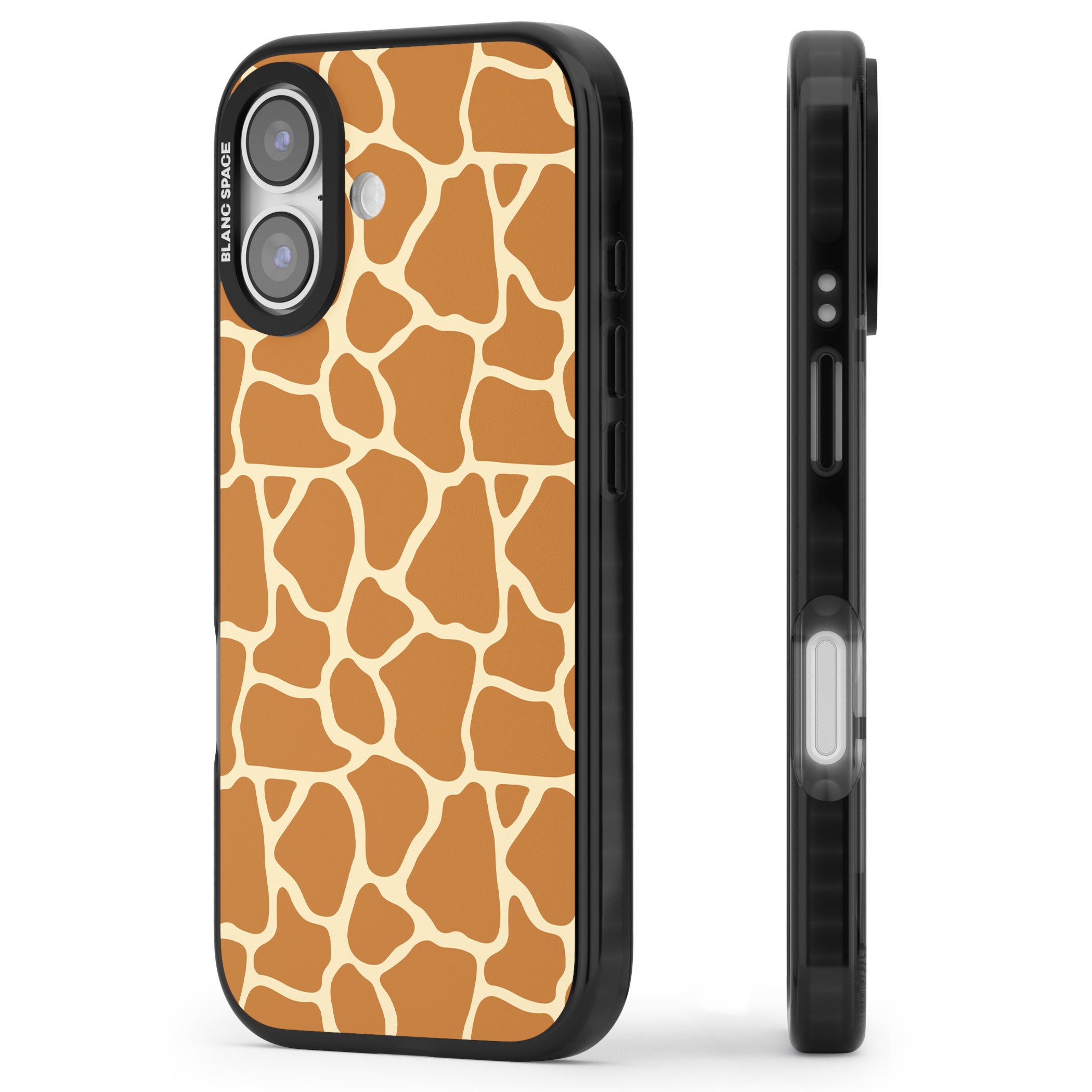 Giraffe Pattern iPhone 17 Impact Black Phone Case Side Profile