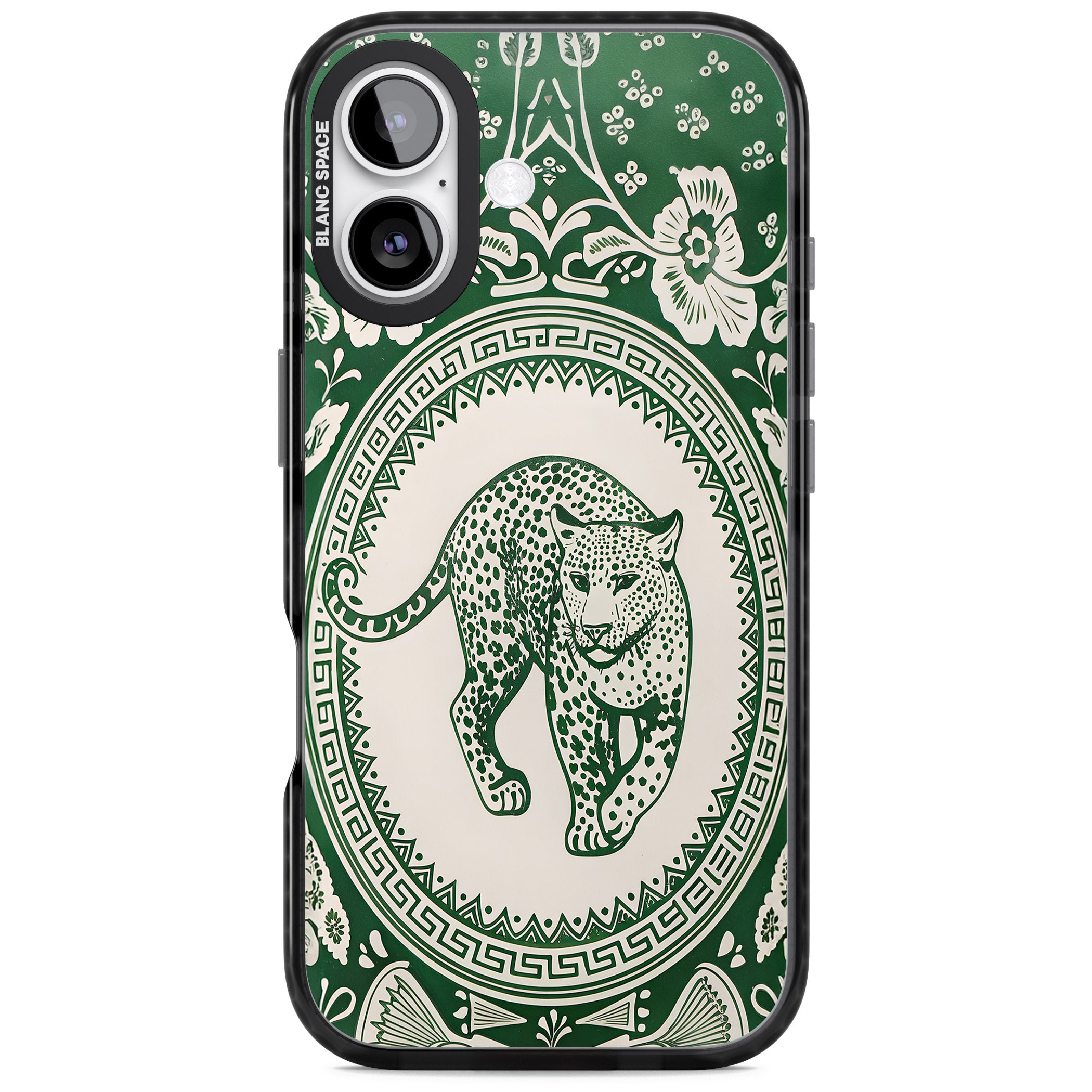Green Leopard iPhone 17 Impact Black Phone Case
