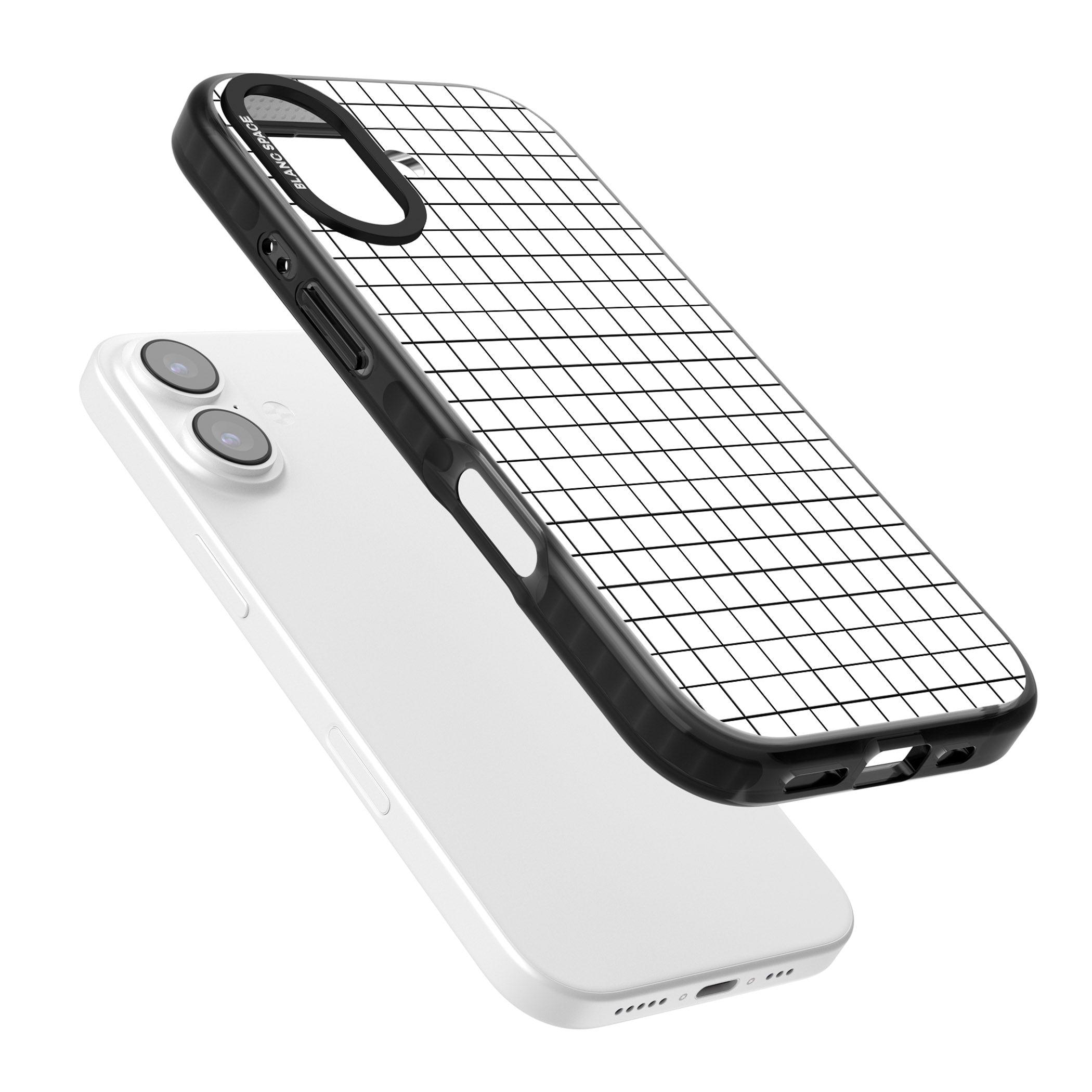 Minimal Black Grid iPhone 17 Impact Black Phone Case Colours