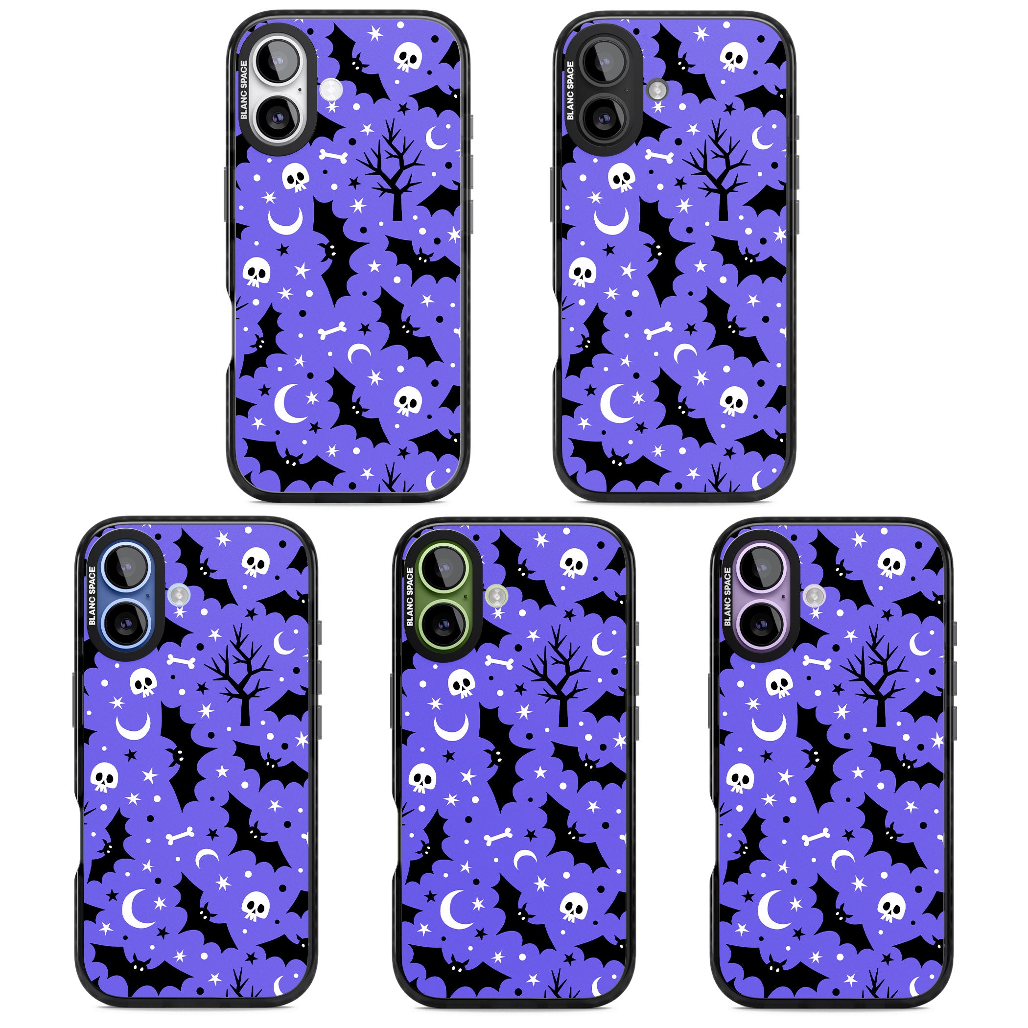 Bats N' Bones Pattern iPhone 17 Impact Black Phone Case APT Impact Protection