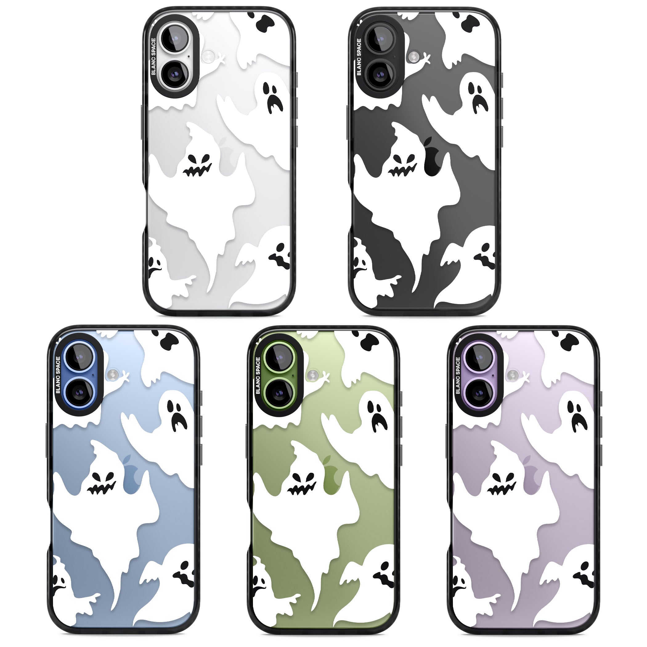Ghost Pattern iPhone 17 Impact Black Phone Case APT Impact Protection