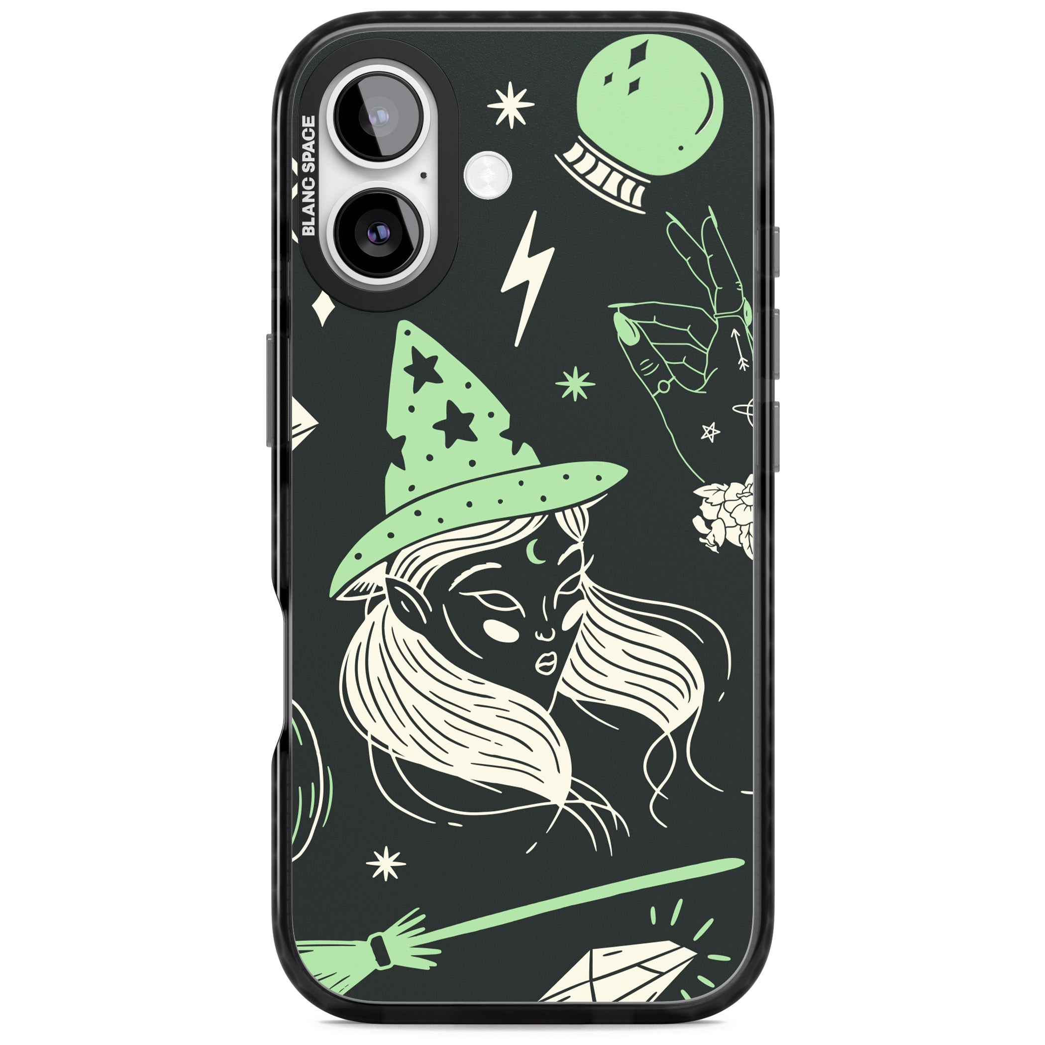 Astrology Witch Pattern iPhone 17 Impact Black Phone Case