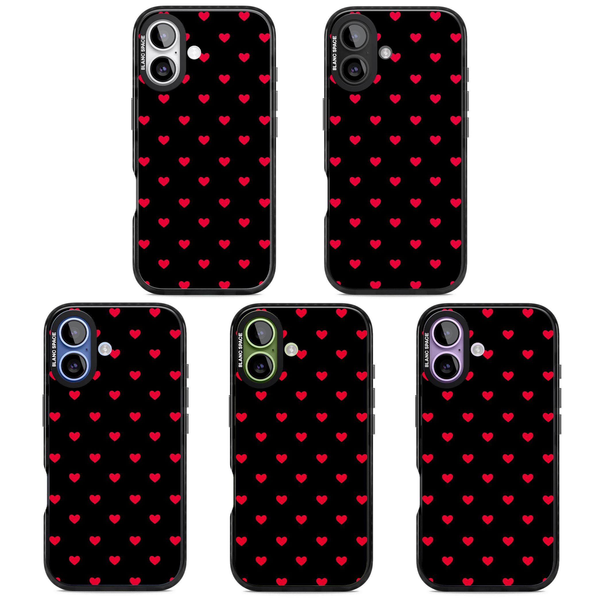 Small Heart Pattern: Red & iPhone 17 Impact Black Phone Case APT Impact Protection