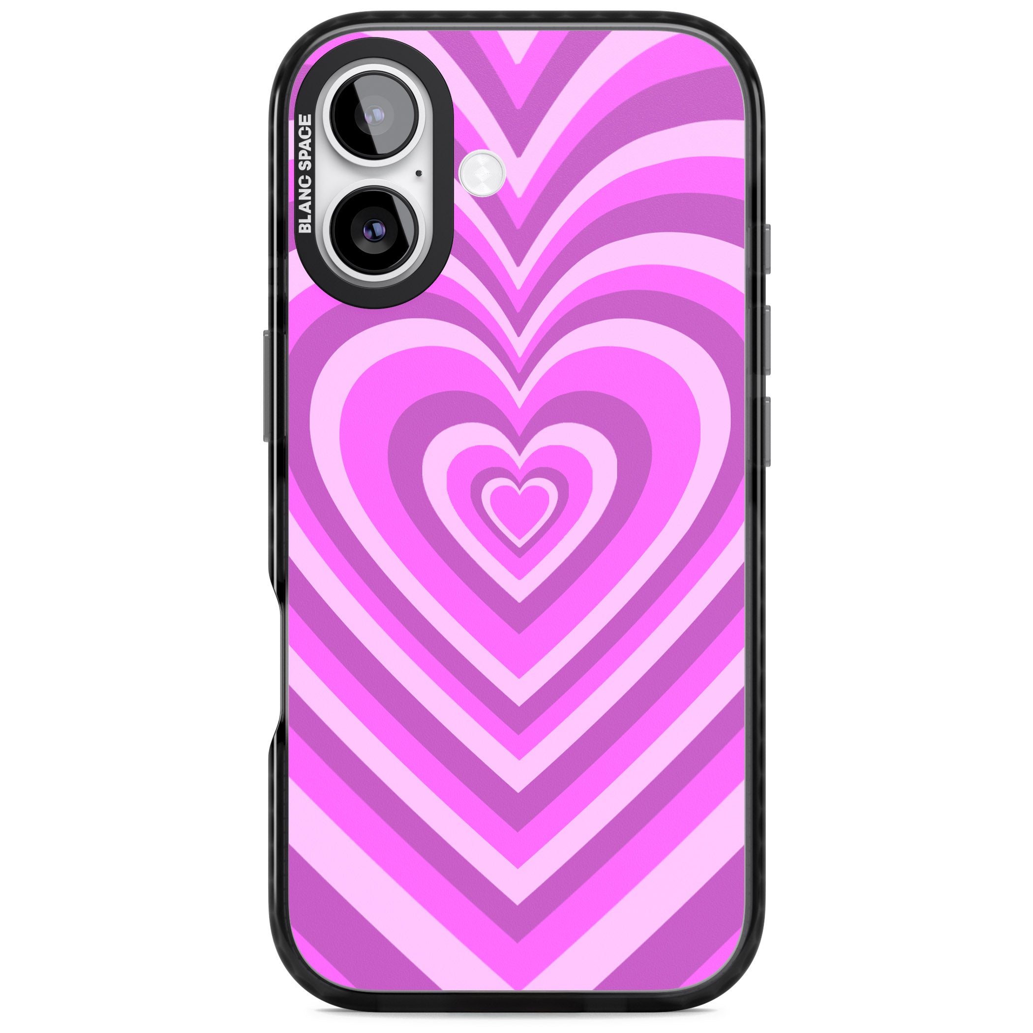 Pink Heart Illusion iPhone 17 Impact Black Phone Case