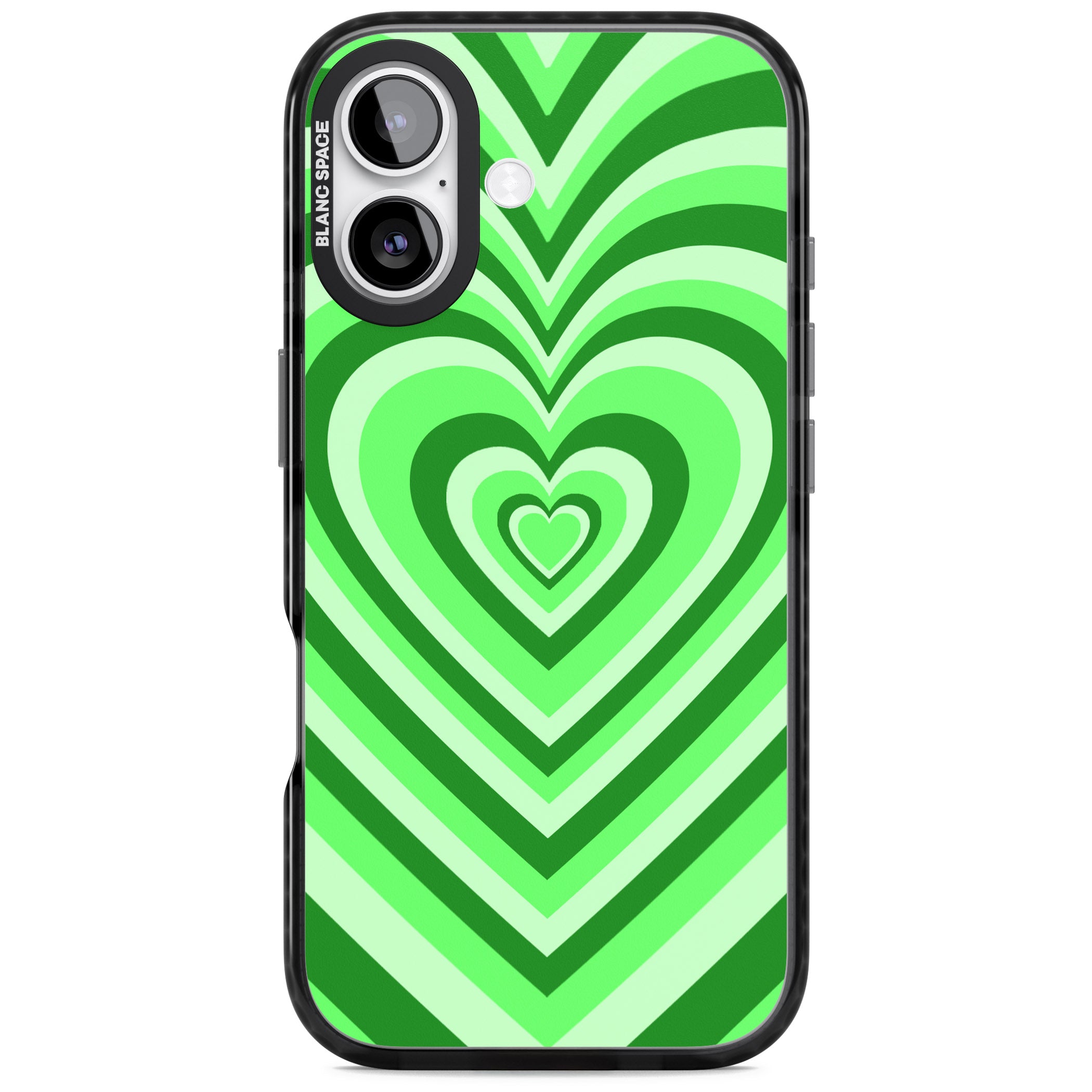 Green Heart Illusion iPhone 17 Impact Black Phone Case