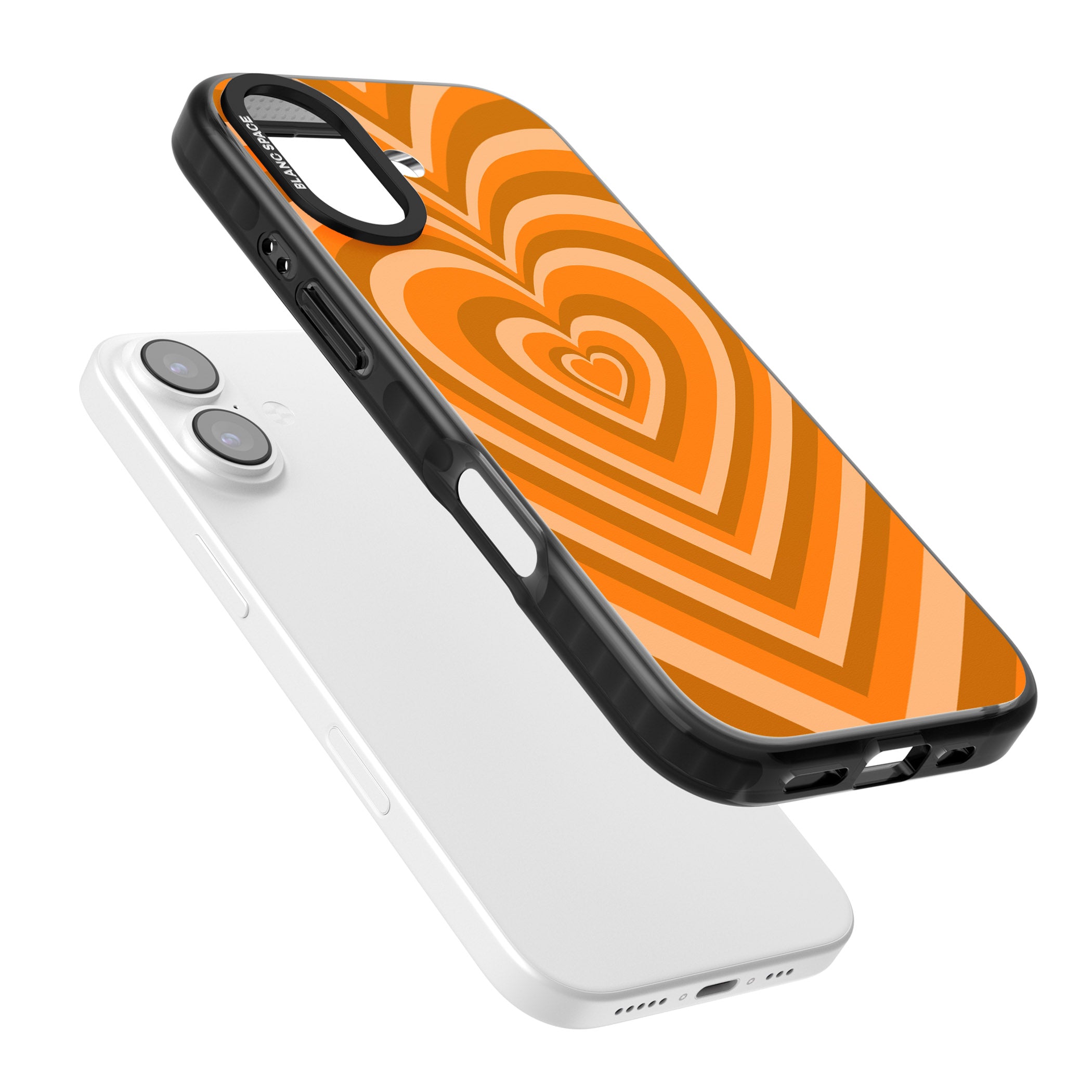 Orange Heart Illusion iPhone 17 Impact Black Phone Case Colours