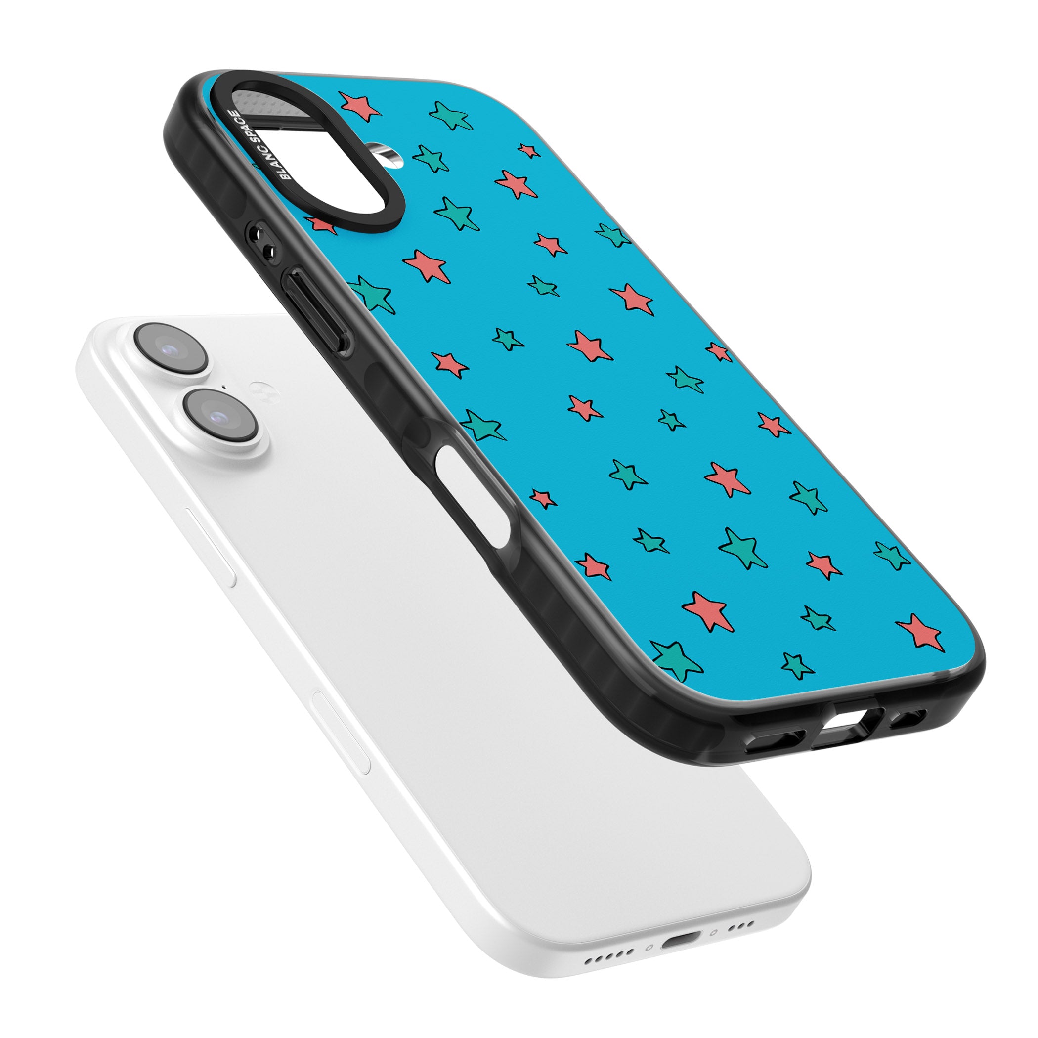 Blue Heartstopper Stars Pattern iPhone 17 Impact Black Phone Case Colours