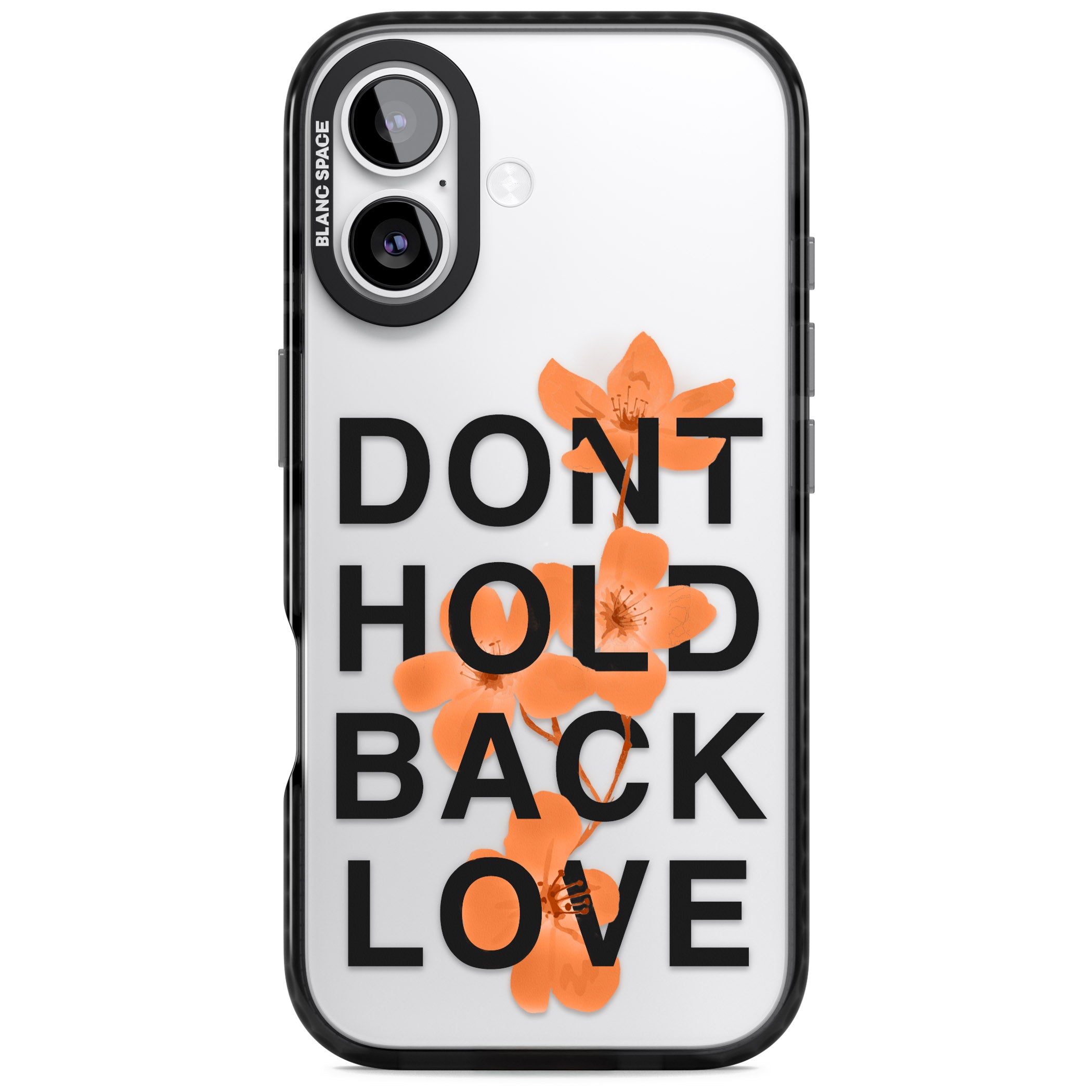 Don'T Hold Back Love Orange & Black iPhone 17 Impact Black Phone Case