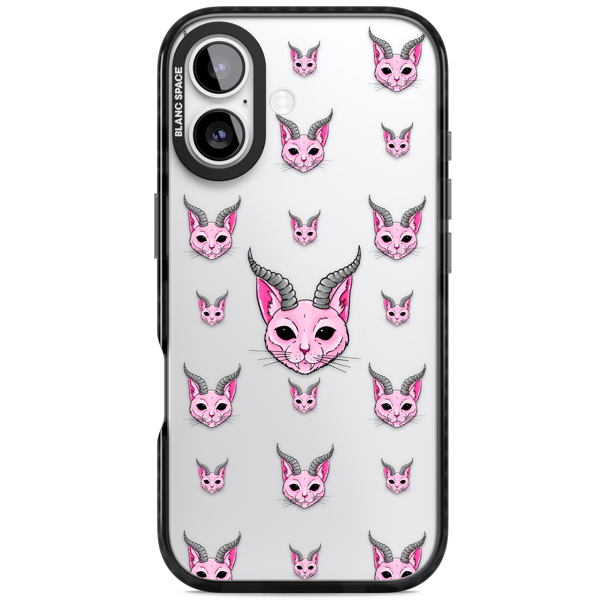 Demon Cat Pattern iPhone 17 Impact Black Phone Case