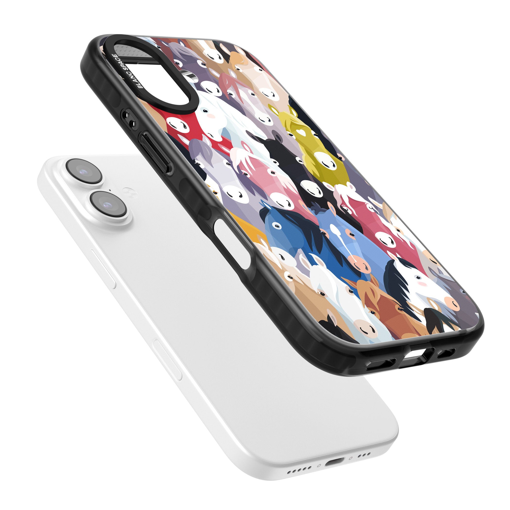 Colourful Horse Pattern iPhone 17 Impact Black Phone Case Colours