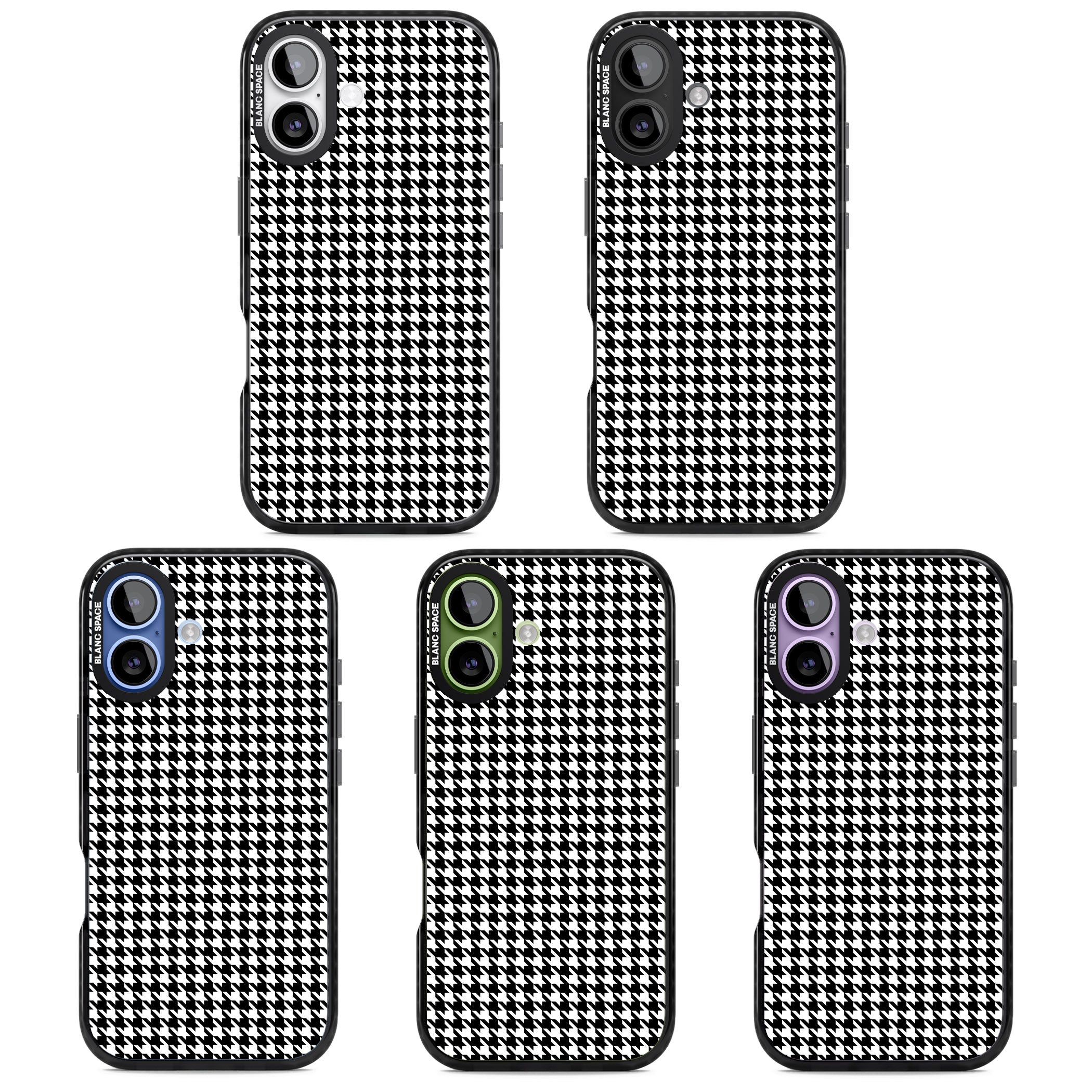 Black Houndstooth Pattern iPhone 17 Impact Black Phone Case APT Impact Protection