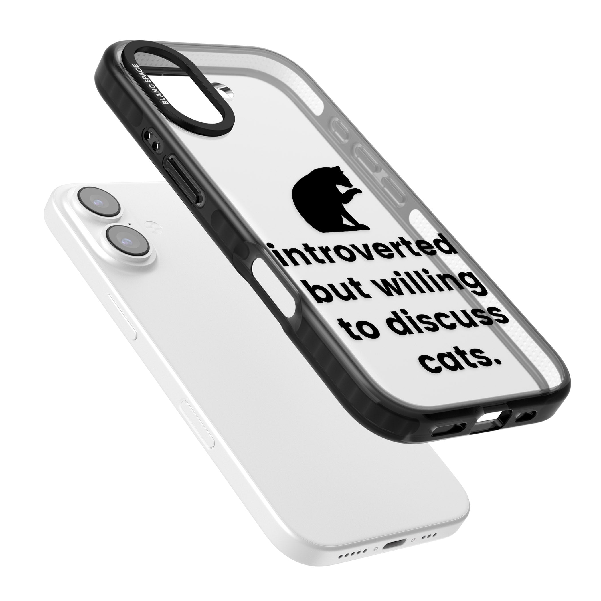 Introverted But Willing To Discuss Cats iPhone 17 Impact Black Phone Case Colours