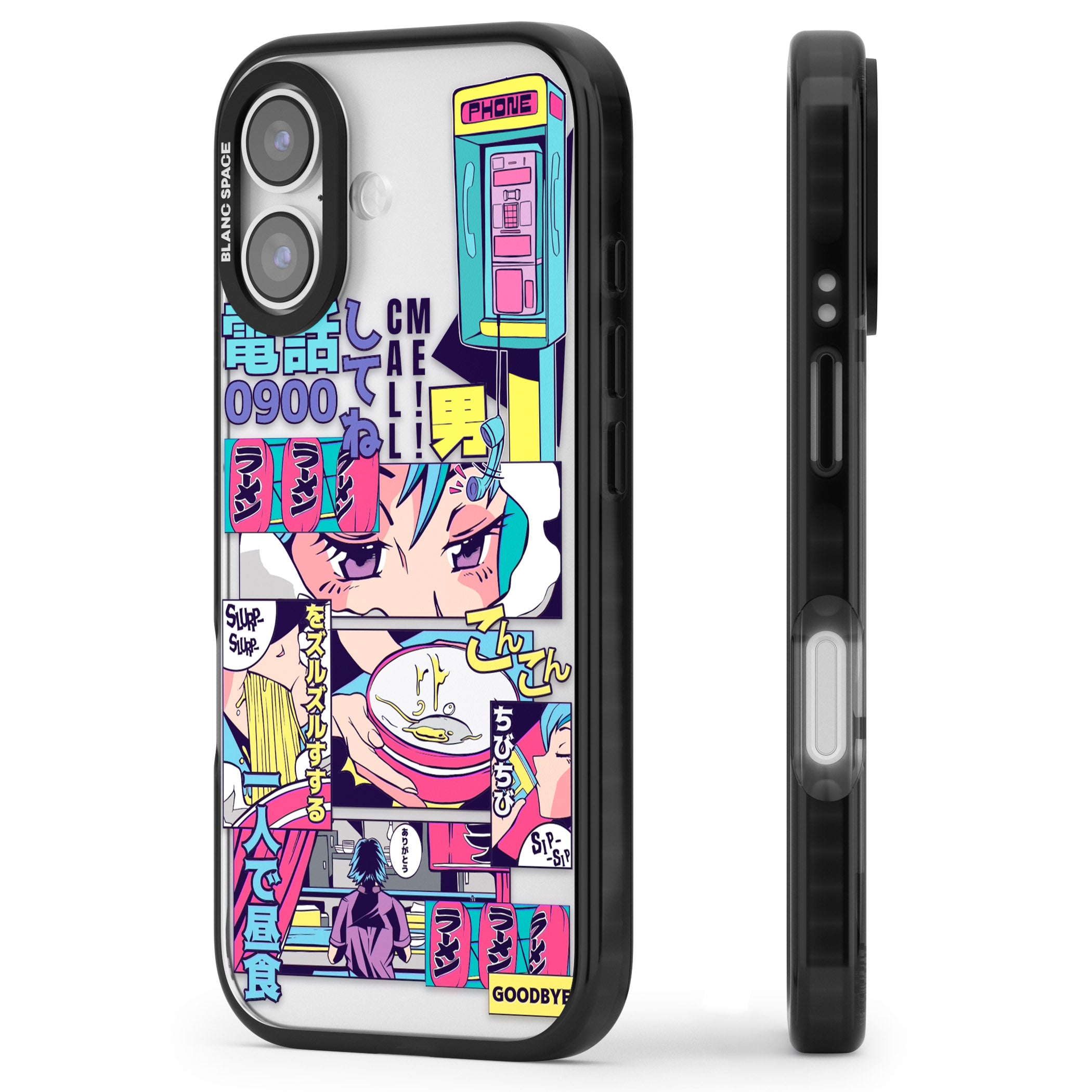 Vibrant Anime Comic iPhone 17 Impact Black Phone Case Side Profile
