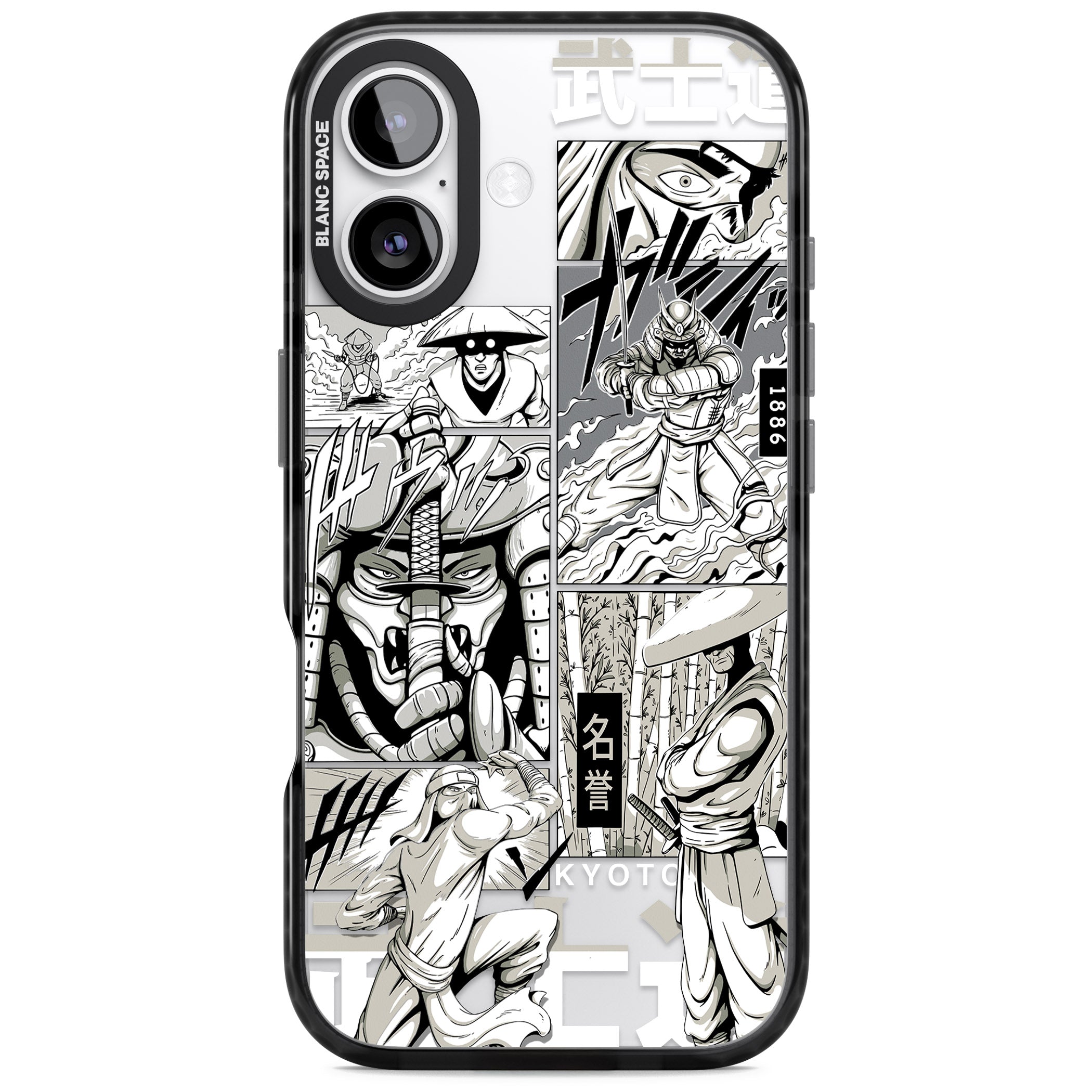 Greyscale Anime Comic iPhone 17 Impact Black Phone Case