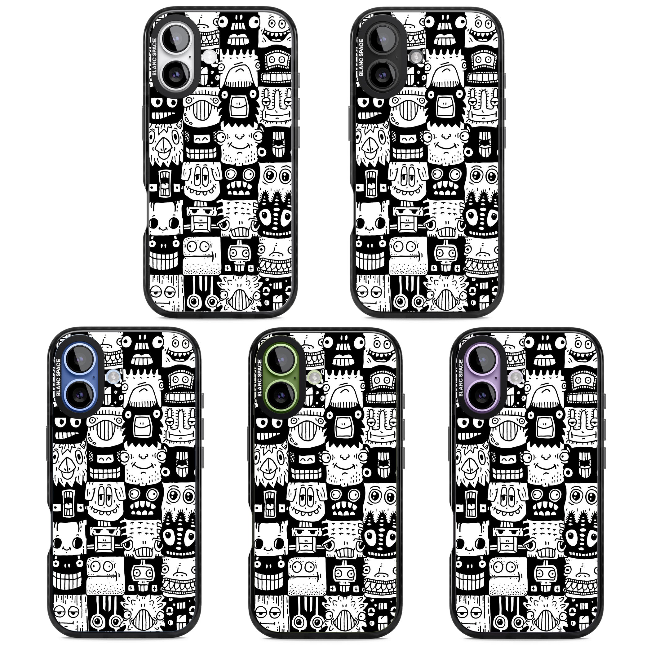 Checkerboard Heads iPhone 17 Impact Black Phone Case APT Impact Protection