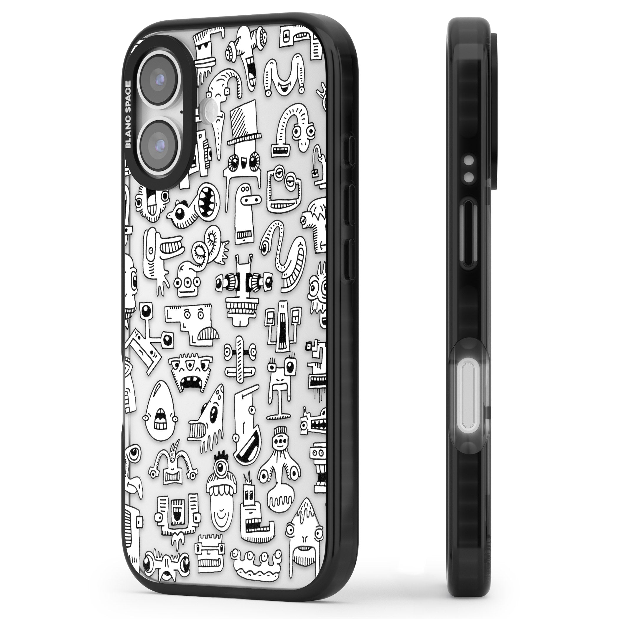 Weird Friends iPhone 17 Impact Black Phone Case Side Profile
