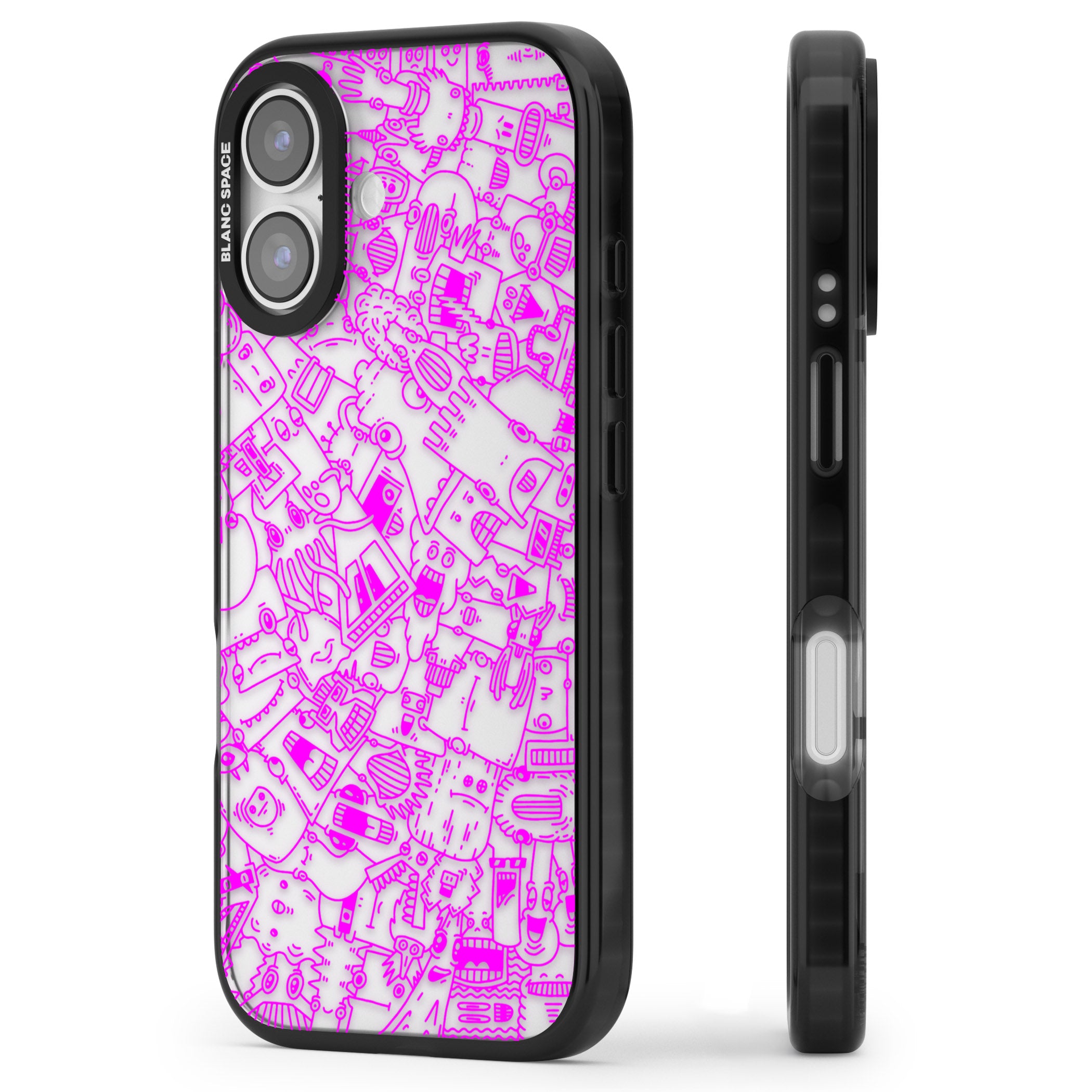 Pink Pals iPhone 17 Impact Black Phone Case Side Profile