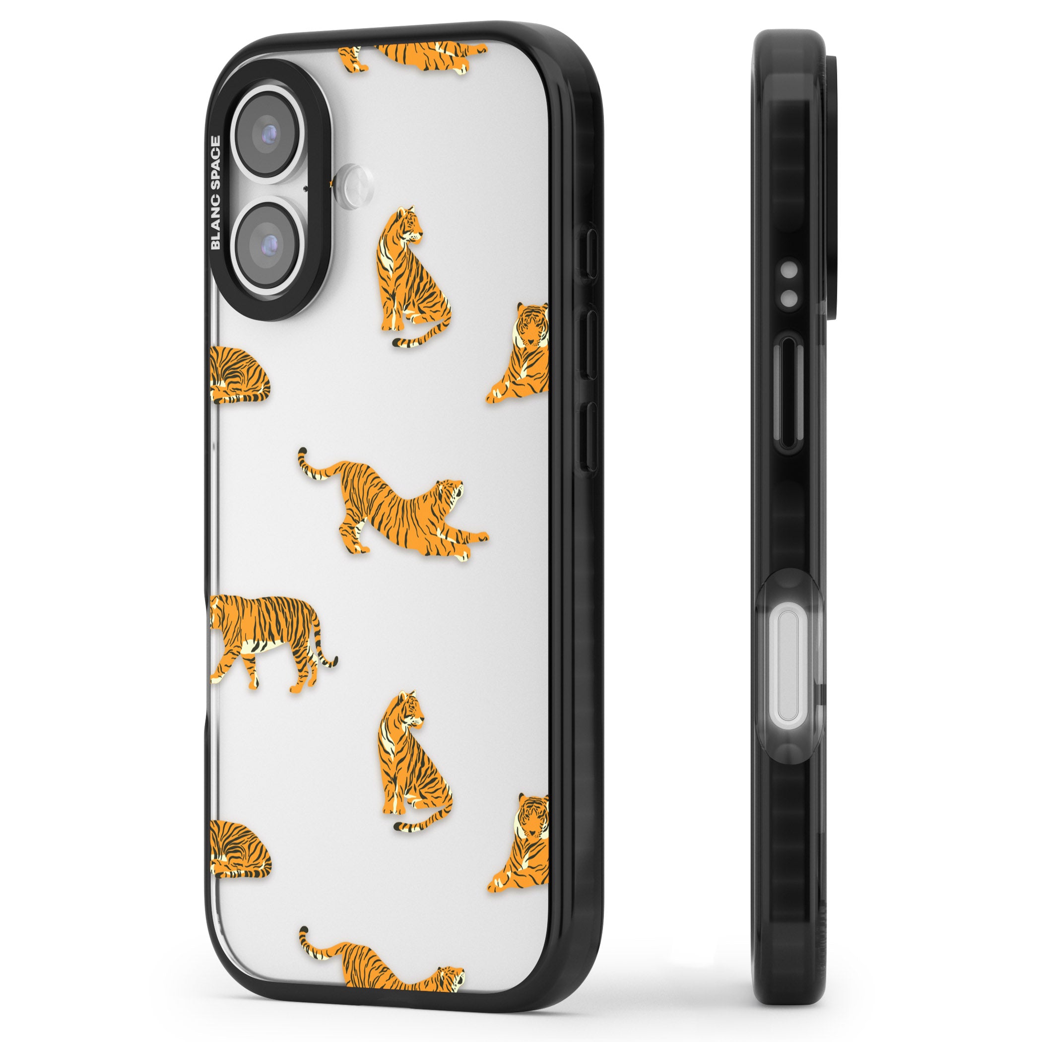 Clear Tiger Jungle iPhone 17 Impact Black Phone Case Side Profile