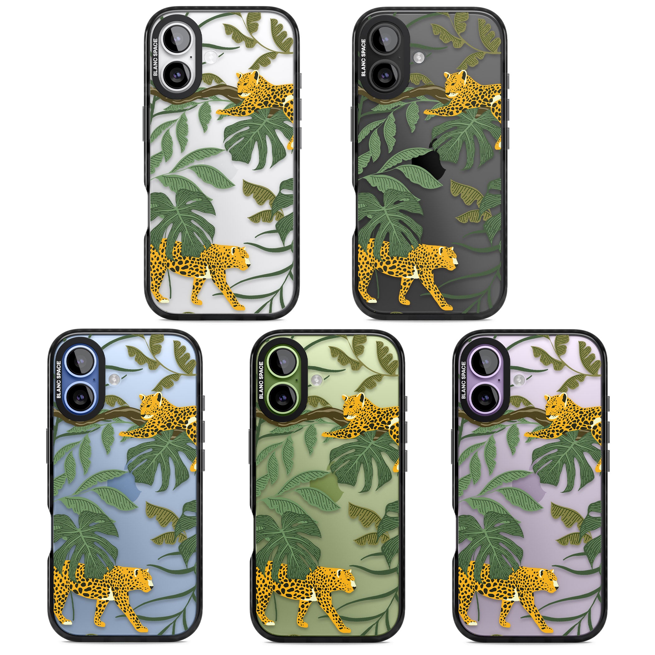 Jungle Cat Pattern iPhone 17 Impact Black Phone Case APT Impact Protection
