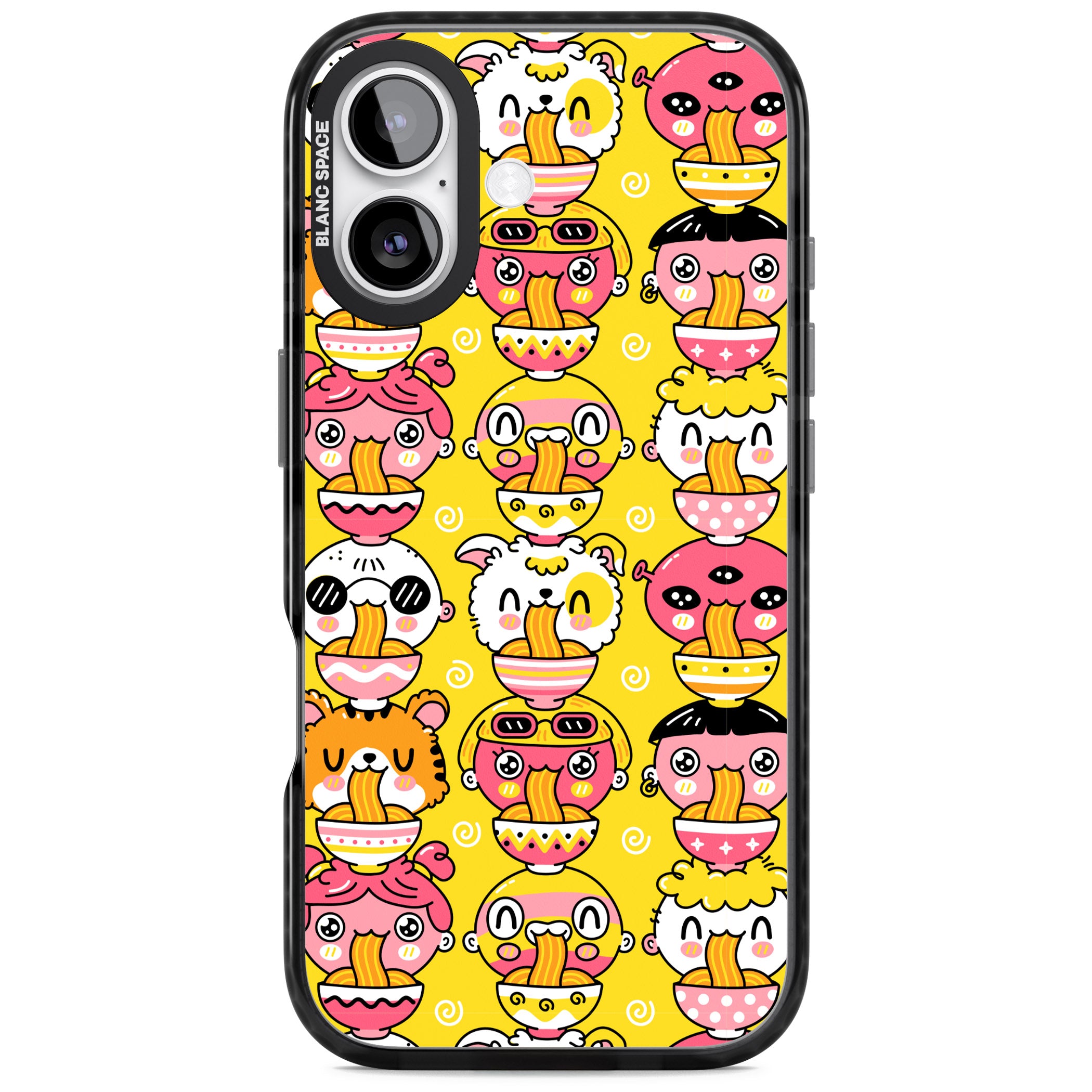 Ramen Noodle Kawaii Pattern iPhone 17 Impact Black Phone Case
