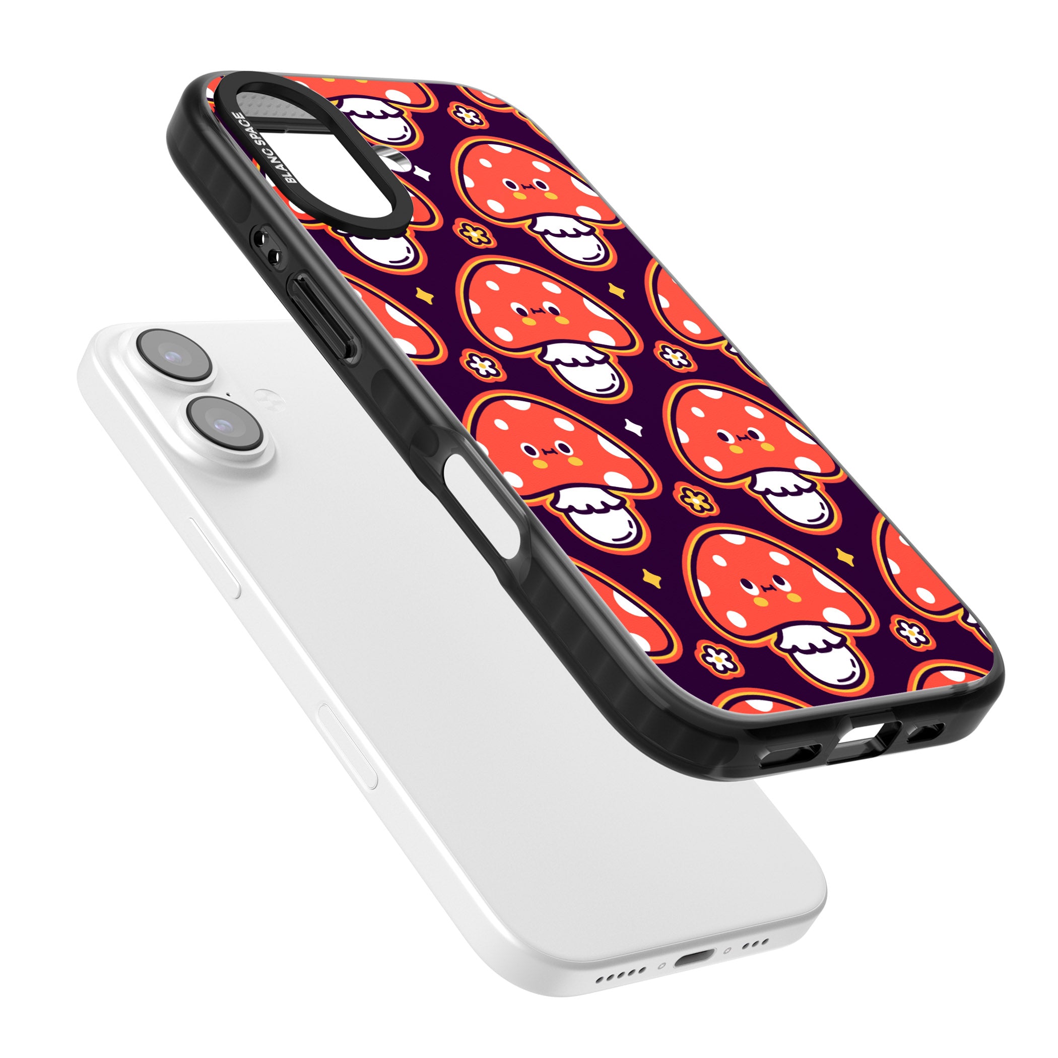 Mushroom Kawaii Pattern iPhone 17 Impact Black Phone Case Colours
